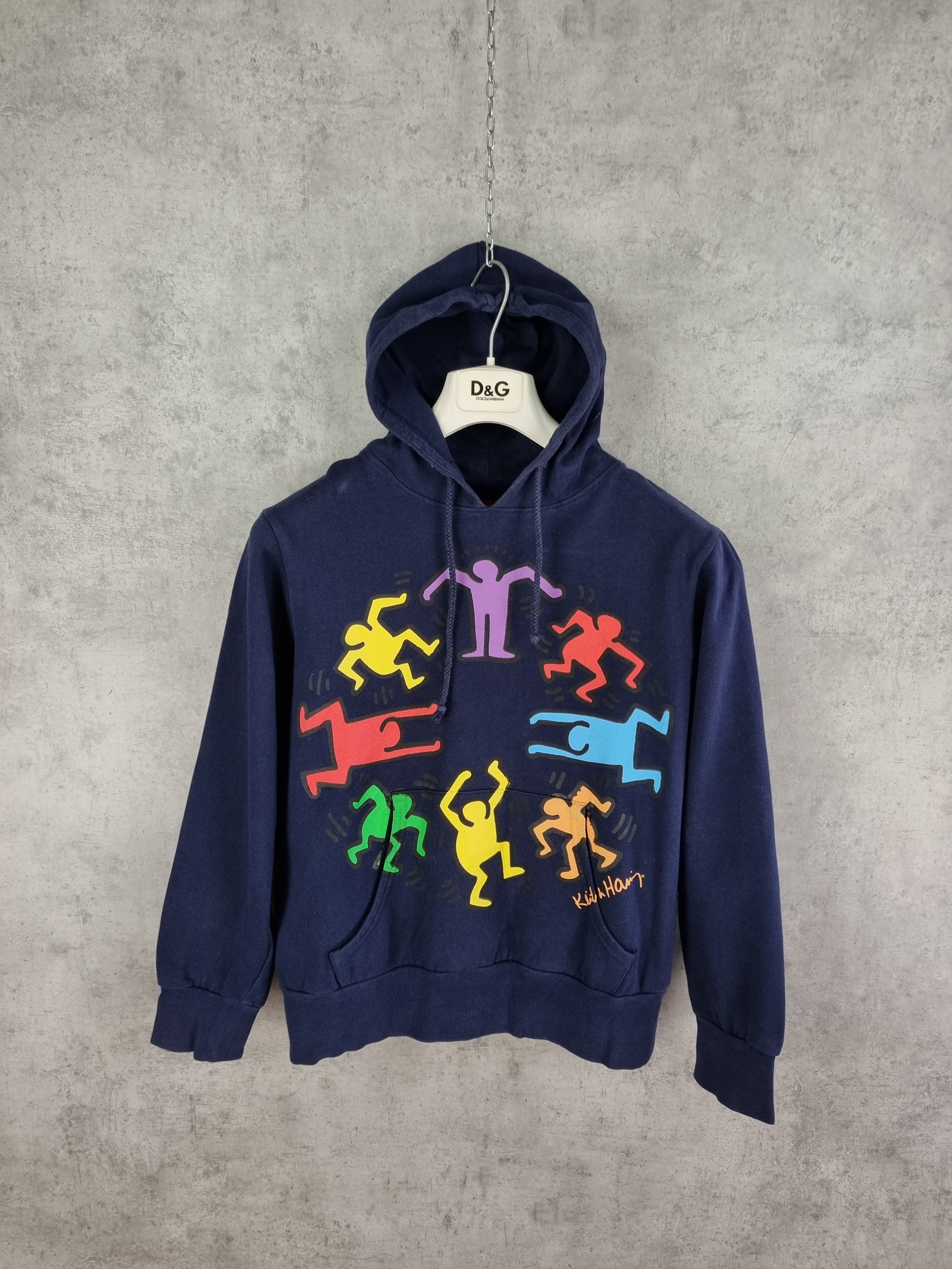 Keith Haring × Vintage 90s Vintage Keith Haring Hooded Sweatshirt Size US S / EU 44-46 / 1 - 11 Thumbnail