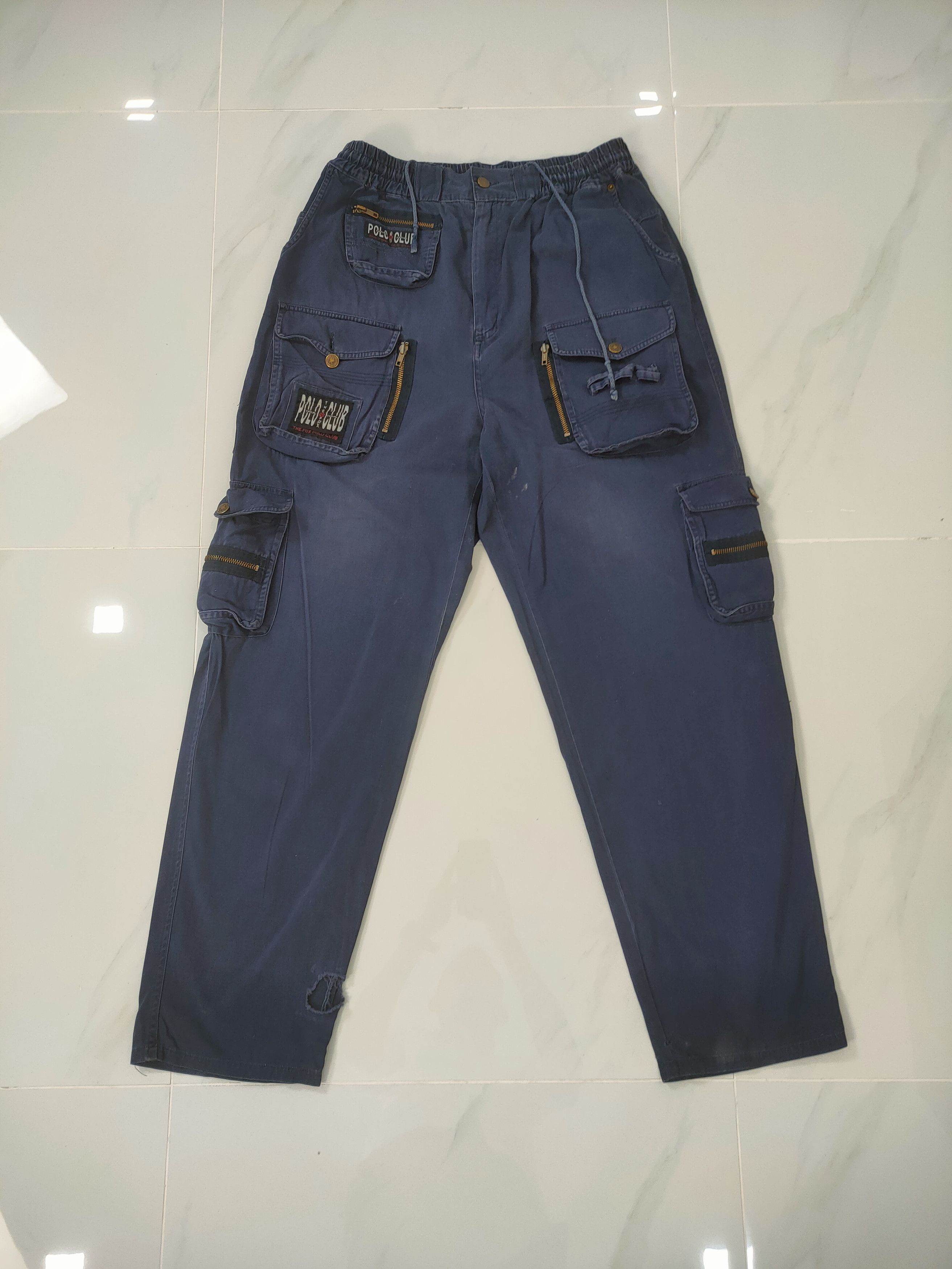Japanese Brand × Vintage POLO CLUB SPRING WAIST FADED DISTRESSED CARGO PANTS Size US 34 / EU 50 - 1 Thumbnail