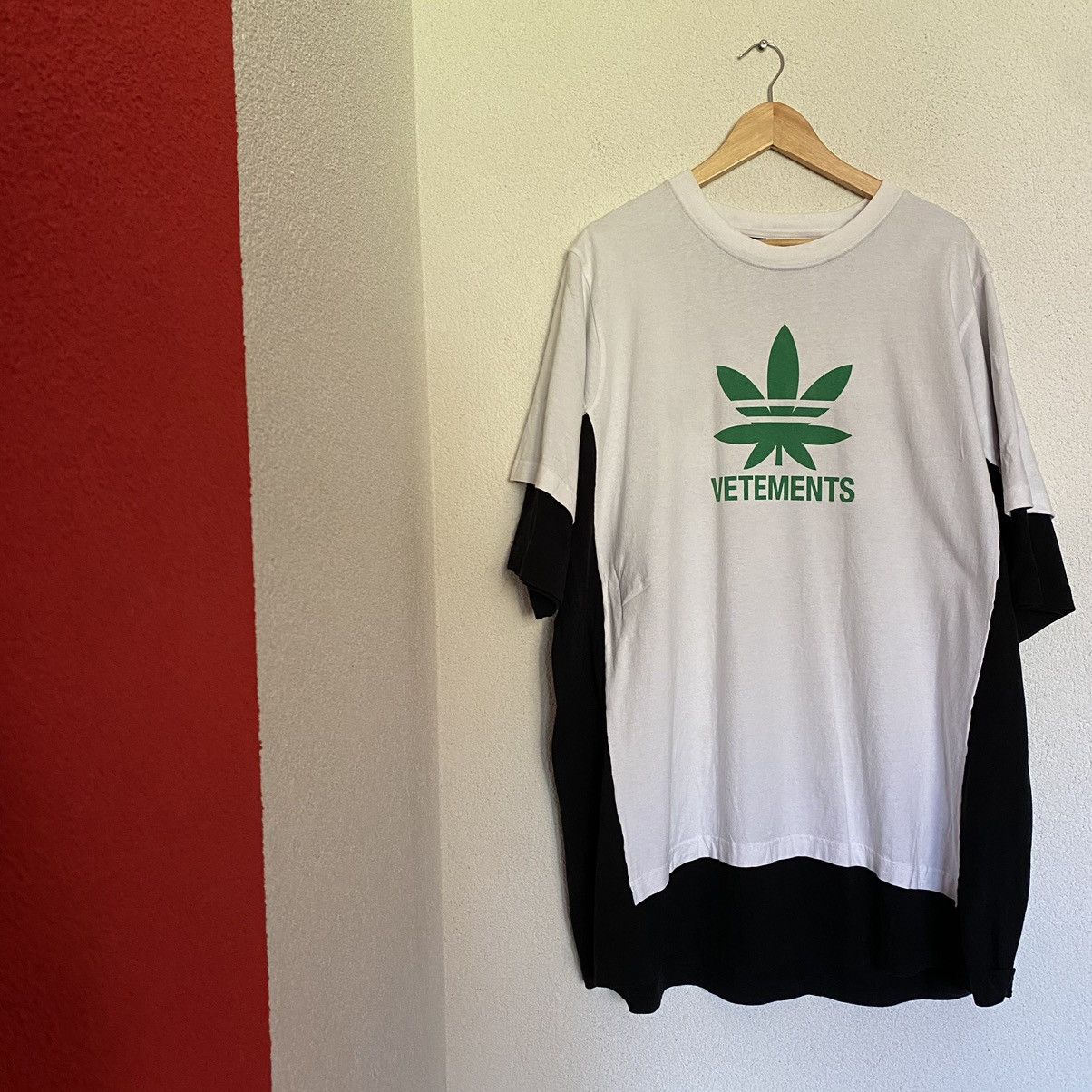 image of Vetements Weed Double Layered Tee, Men's (Size Small)