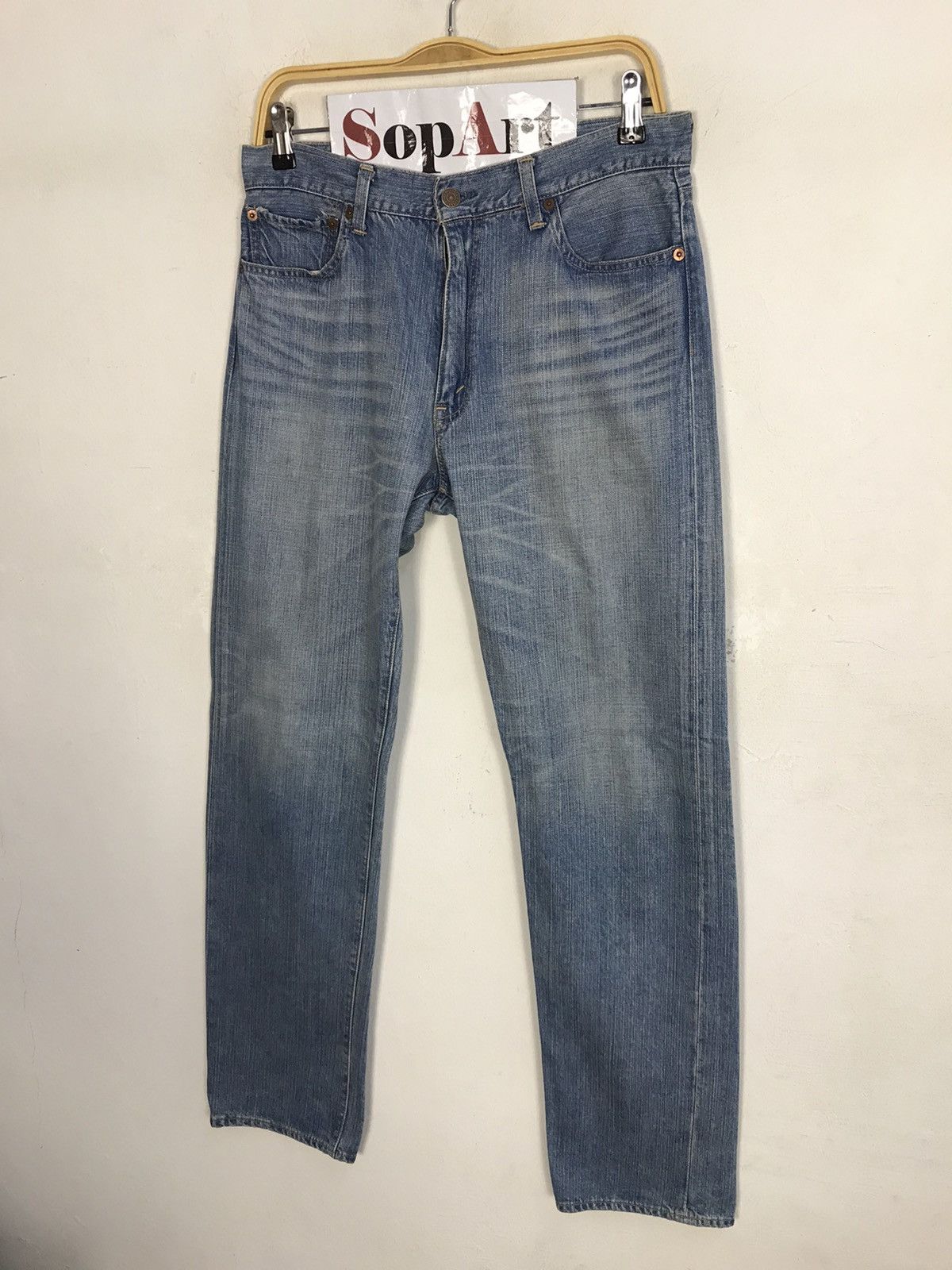 Japanese Brand × Levi's Vintage Levi’s Red Loop 505 Light Wash Jeans Design Size US 31 - 4 Thumbnail