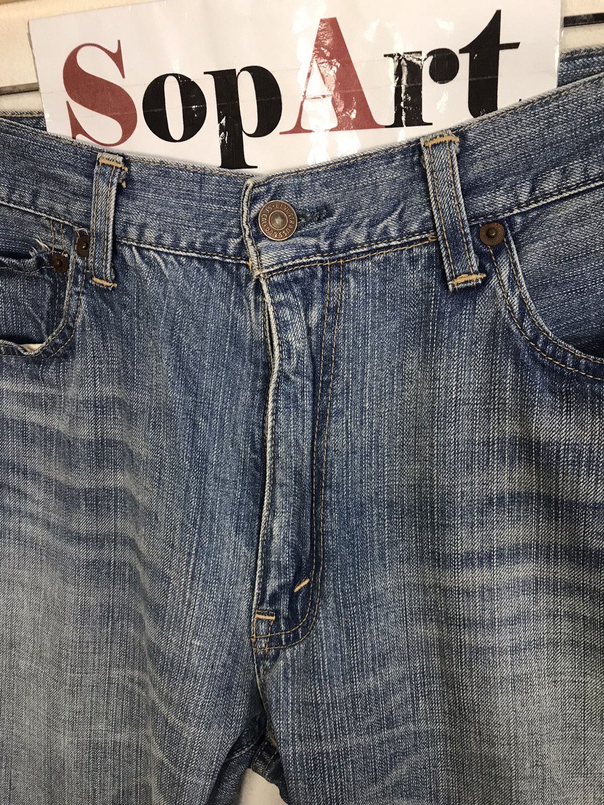 Japanese Brand × Levi's Vintage Levi’s Red Loop 505 Light Wash Jeans Design Size US 31 - 6 Thumbnail
