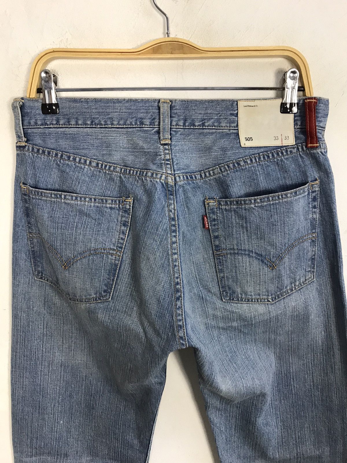 Japanese Brand × Levi's Vintage Levi’s Red Loop 505 Light Wash Jeans Design Size US 31 - 10 Thumbnail