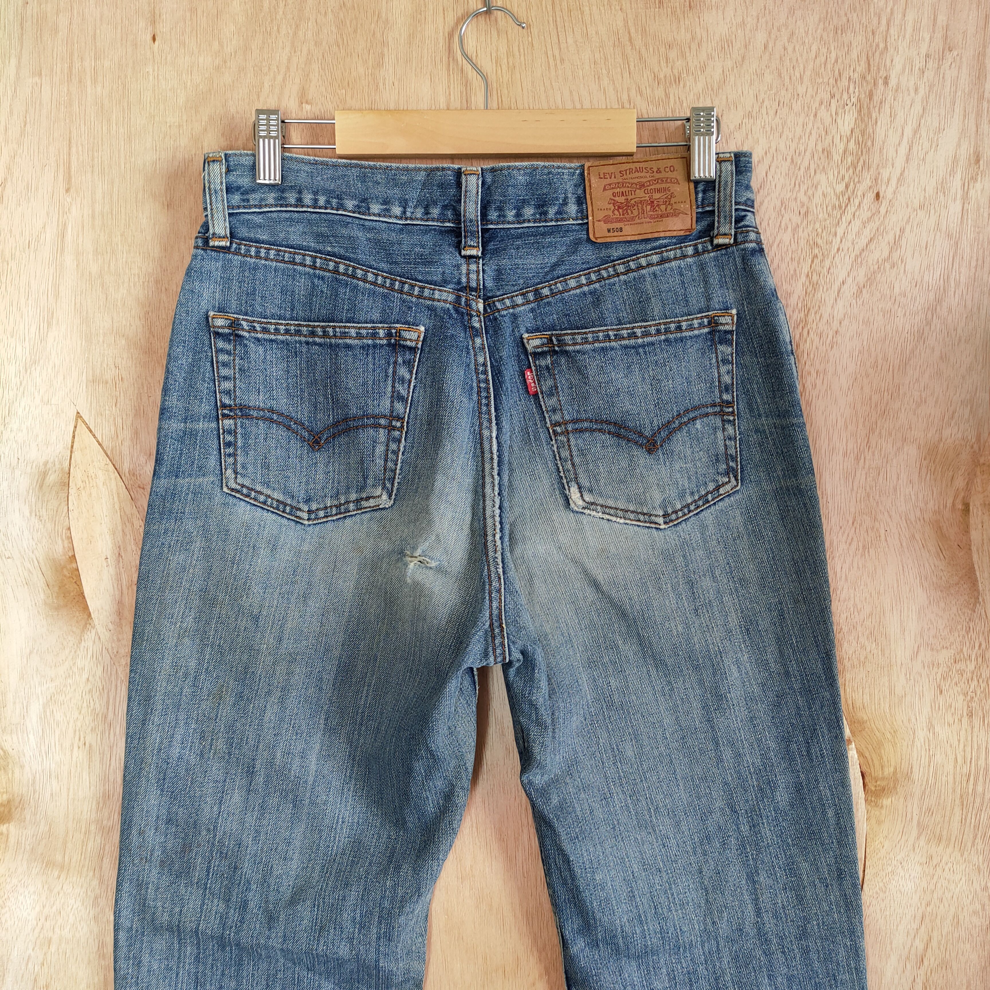 Levi's Vintage Clothing LEVI'S 508 DENIM JEAN /DISTRESSED KNEE/ FADED Size US 30 / EU 46 - 7 Thumbnail