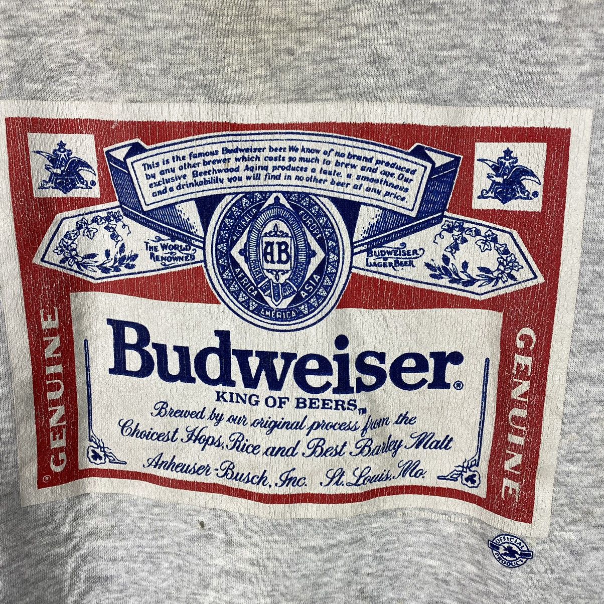 Budweiser × Vintage VINTAGE BUDWEISER DISTRESSED SWEATSHIRT Size US L / EU 52-54 / 3 - 4 Thumbnail