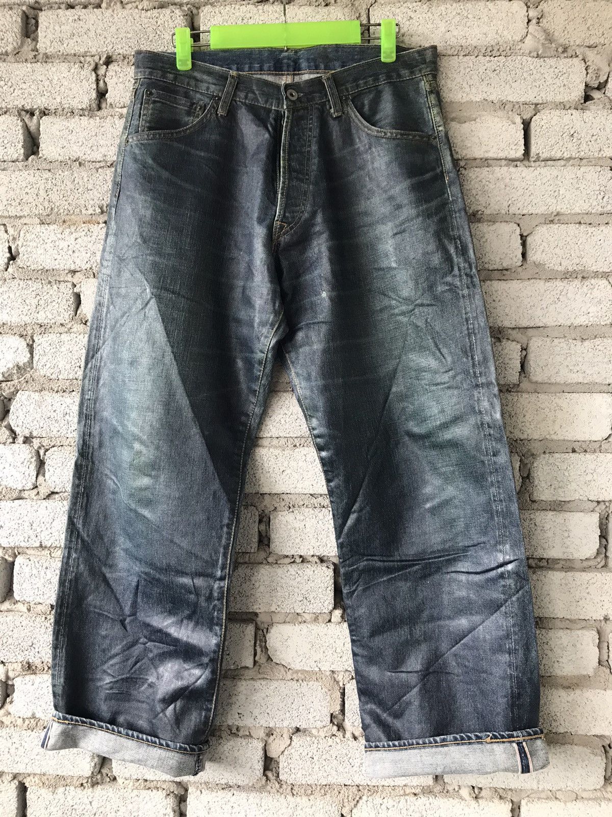Japanese Brand × Vintage Unbrand Japanese Brand Selvedge Waxed Jeans Size US 33 - 3 Thumbnail