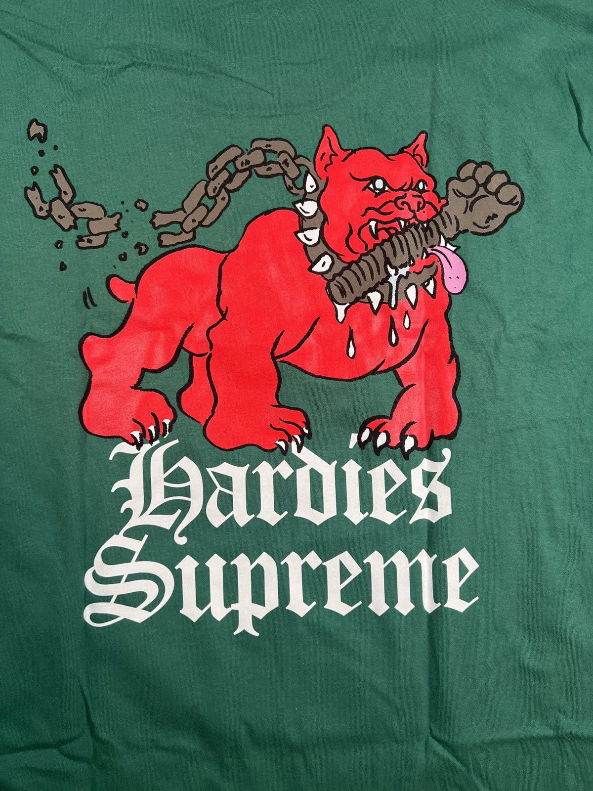 Supreme Hardies dog tee green