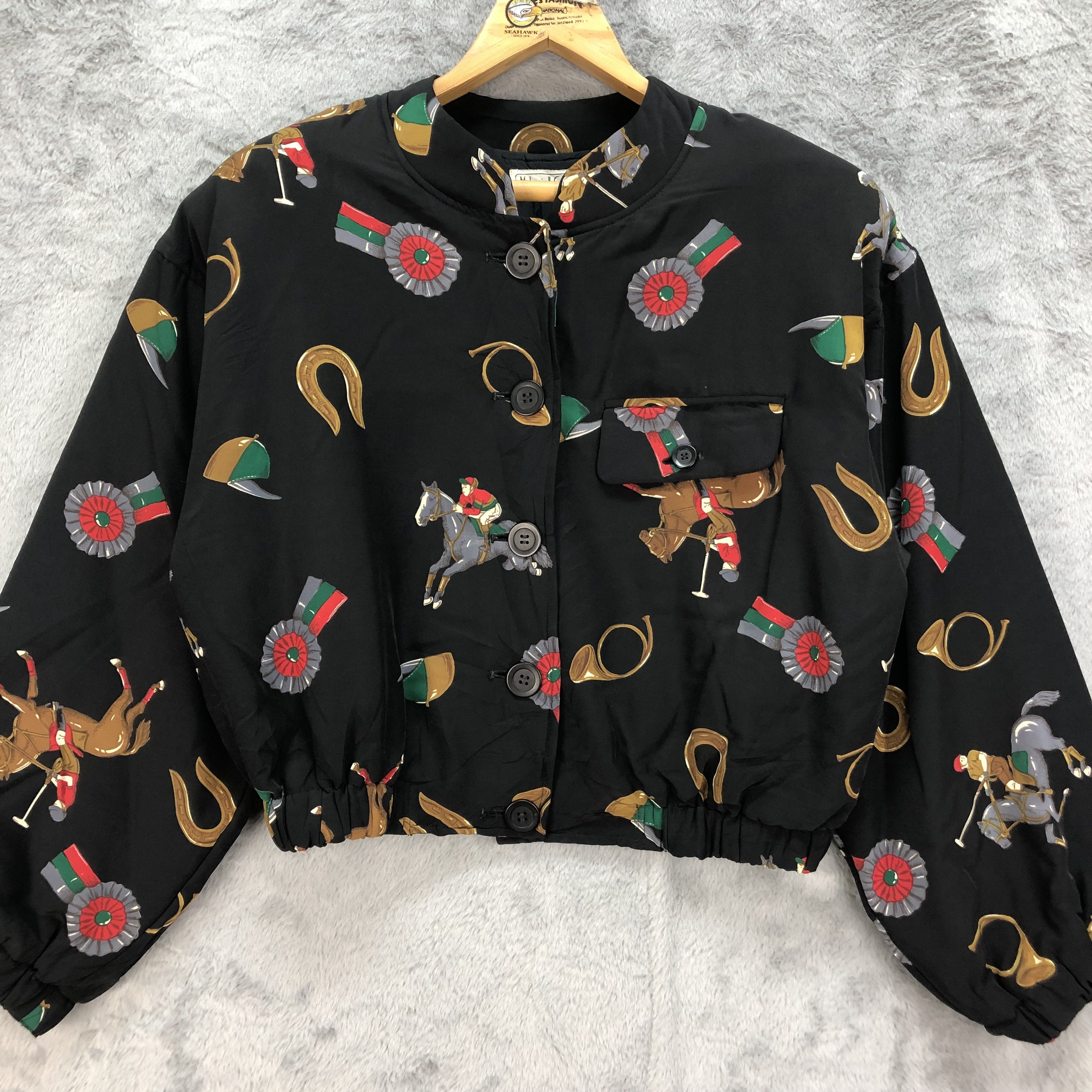 Mademoiselle Non Non BOXY🔥 MADEMOISELLE COPAN Fullprint Cropped Jacket #4859-174 Size M / US 6-8 / IT 42-44 - 3 Thumbnail