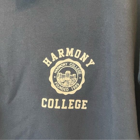 NEW HARMONY PARIS SANY COLLEGE EMBLEM NAVY BLUE HOODIE SZ XL