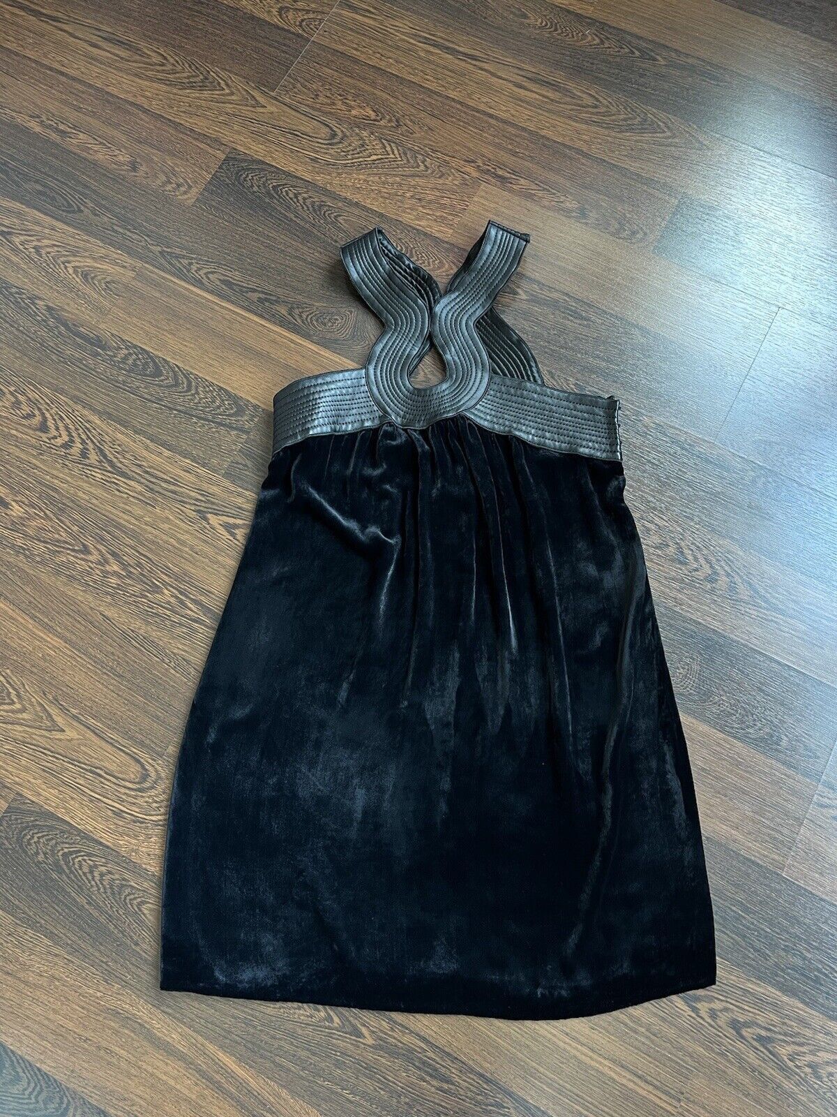 Jean Paul Gaultier Jean Paul Gaultier Mini Dress Velvet/Leather Size US 6 It 40 Size S / US 4 / IT 40 - 5 Thumbnail