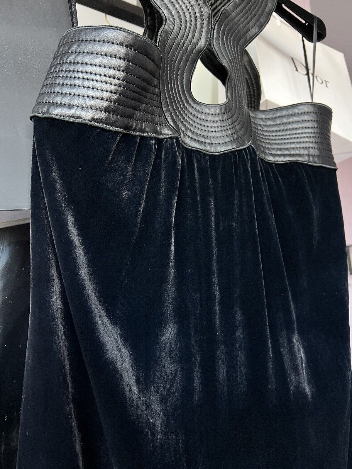 Jean Paul Gaultier Jean Paul Gaultier Mini Dress Velvet/Leather Size US 6 It 40 Size S / US 4 / IT 40 - 2 Thumbnail