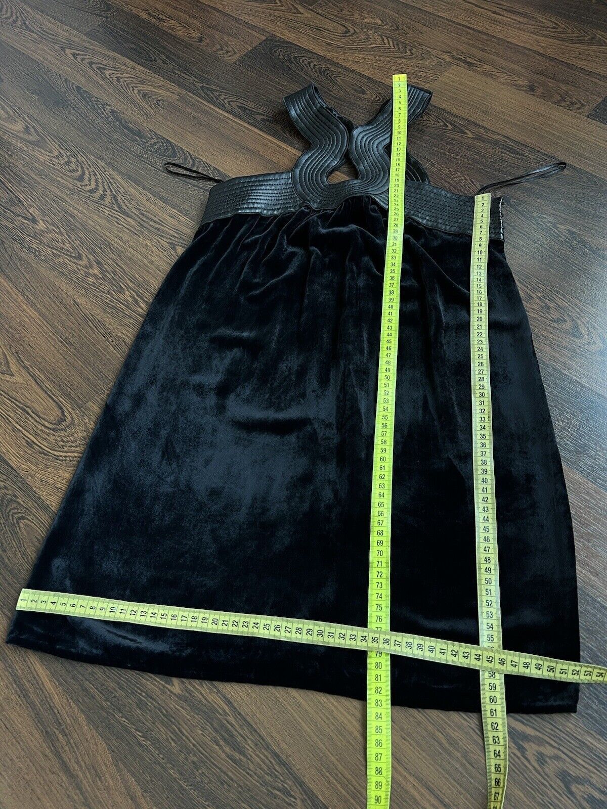 Jean Paul Gaultier Jean Paul Gaultier Mini Dress Velvet/Leather Size US 6 It 40 Size S / US 4 / IT 40 - 6 Thumbnail
