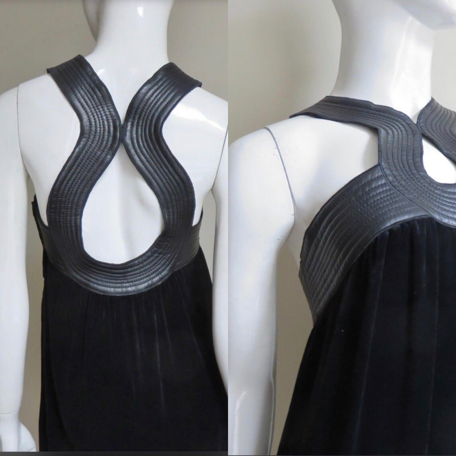 Jean Paul Gaultier Jean Paul Gaultier Mini Dress Velvet/Leather Size US 6 It 40 Size S / US 4 / IT 40 - 9 Thumbnail