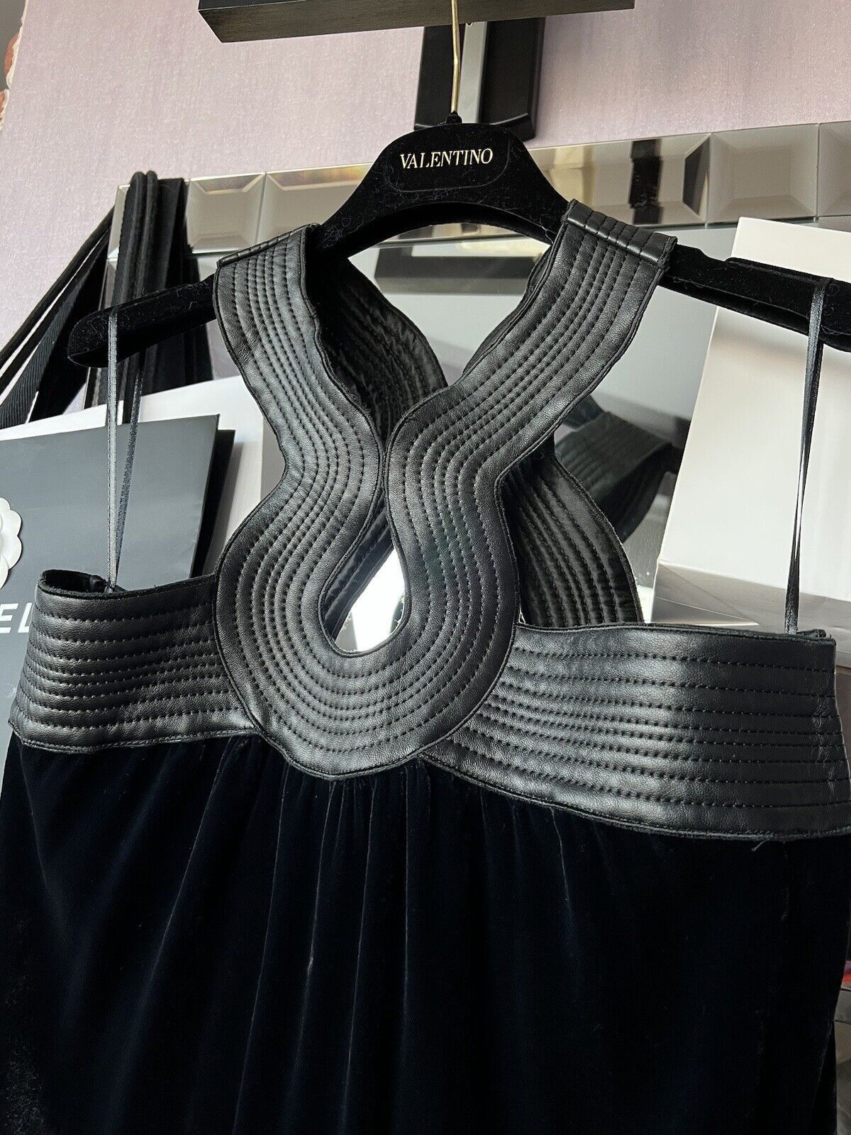 Jean Paul Gaultier Jean Paul Gaultier Mini Dress Velvet/Leather Size US 6 It 40 Size S / US 4 / IT 40 - 3 Thumbnail