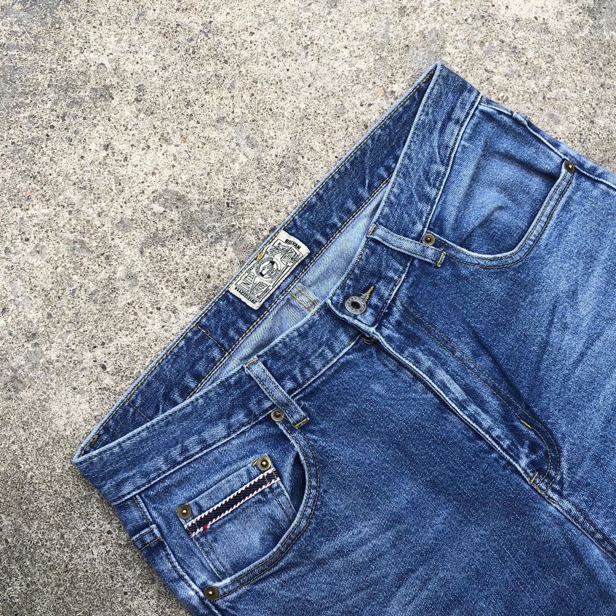 Japanese Brand 🔥Thrash🔥Billvan Stoned Wash Rips Distress Dirty Denim Jeans Size US 32 / EU 48 - 11 Thumbnail