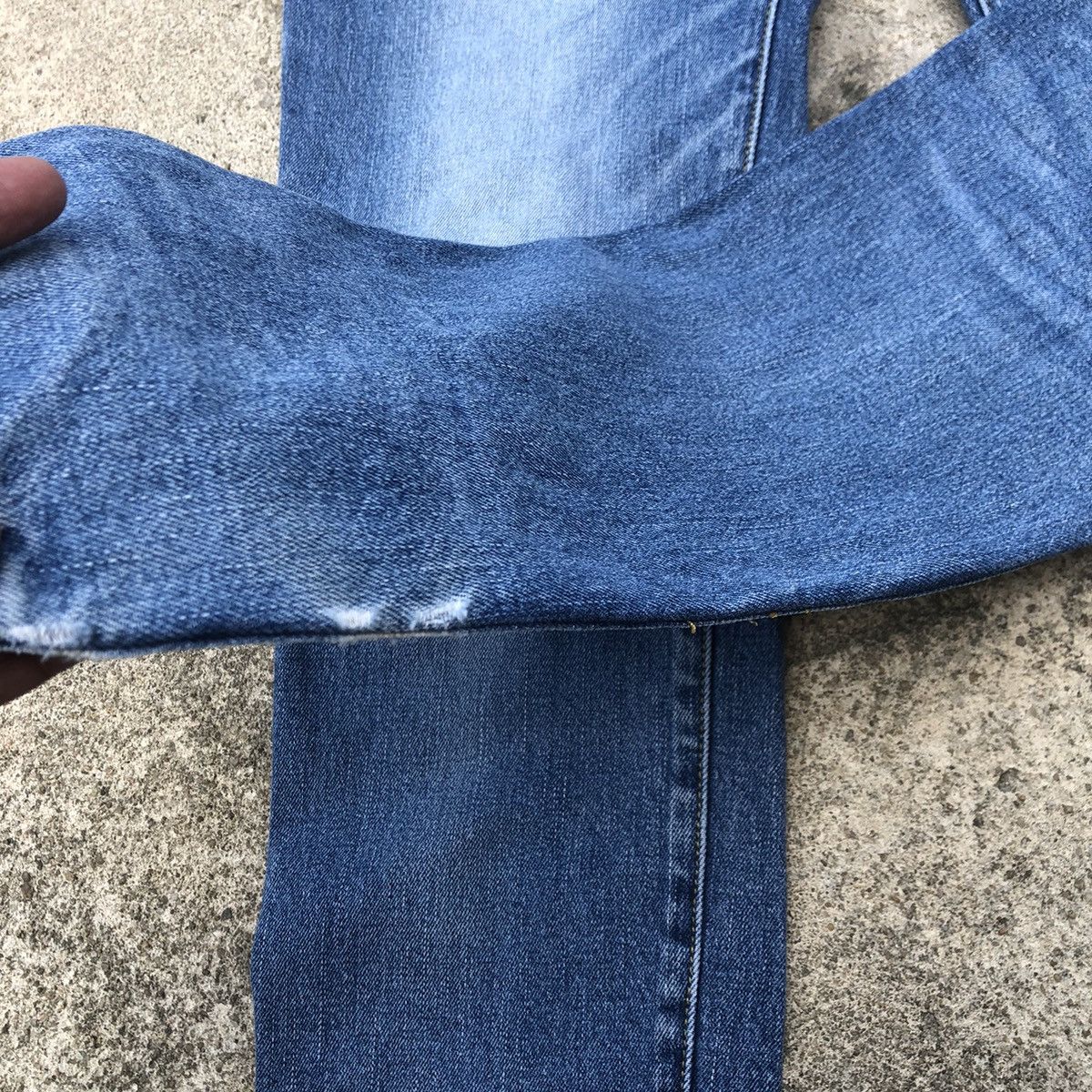 Japanese Brand 🔥Thrash🔥Billvan Stoned Wash Rips Distress Dirty Denim Jeans Size US 32 / EU 48 - 8 Thumbnail
