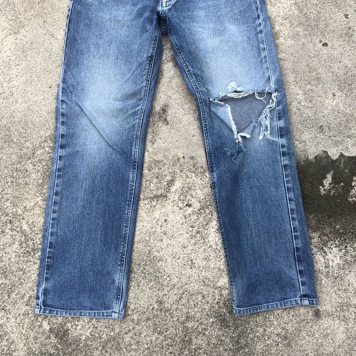 Lee × Vintage 🔥Rare🔥Vintage Lee Riders Stoned Wash Rips Distress Jeans Size US 31 - 3 Thumbnail