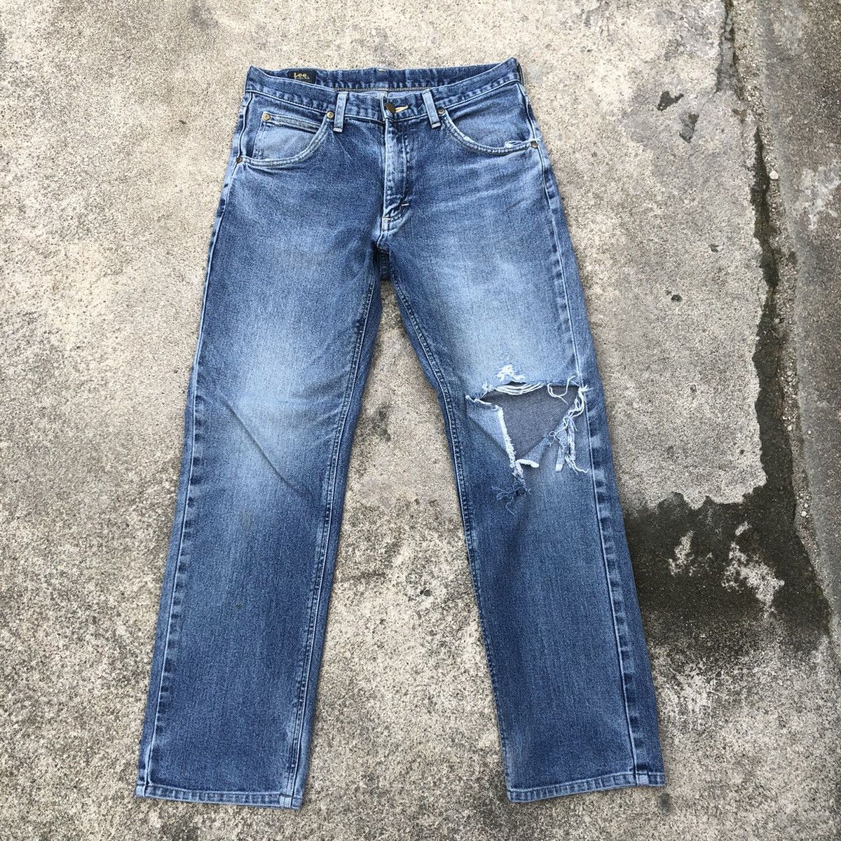 Lee × Vintage 🔥Rare🔥Vintage Lee Riders Stoned Wash Rips Distress Jeans Size US 31 - 1 Thumbnail