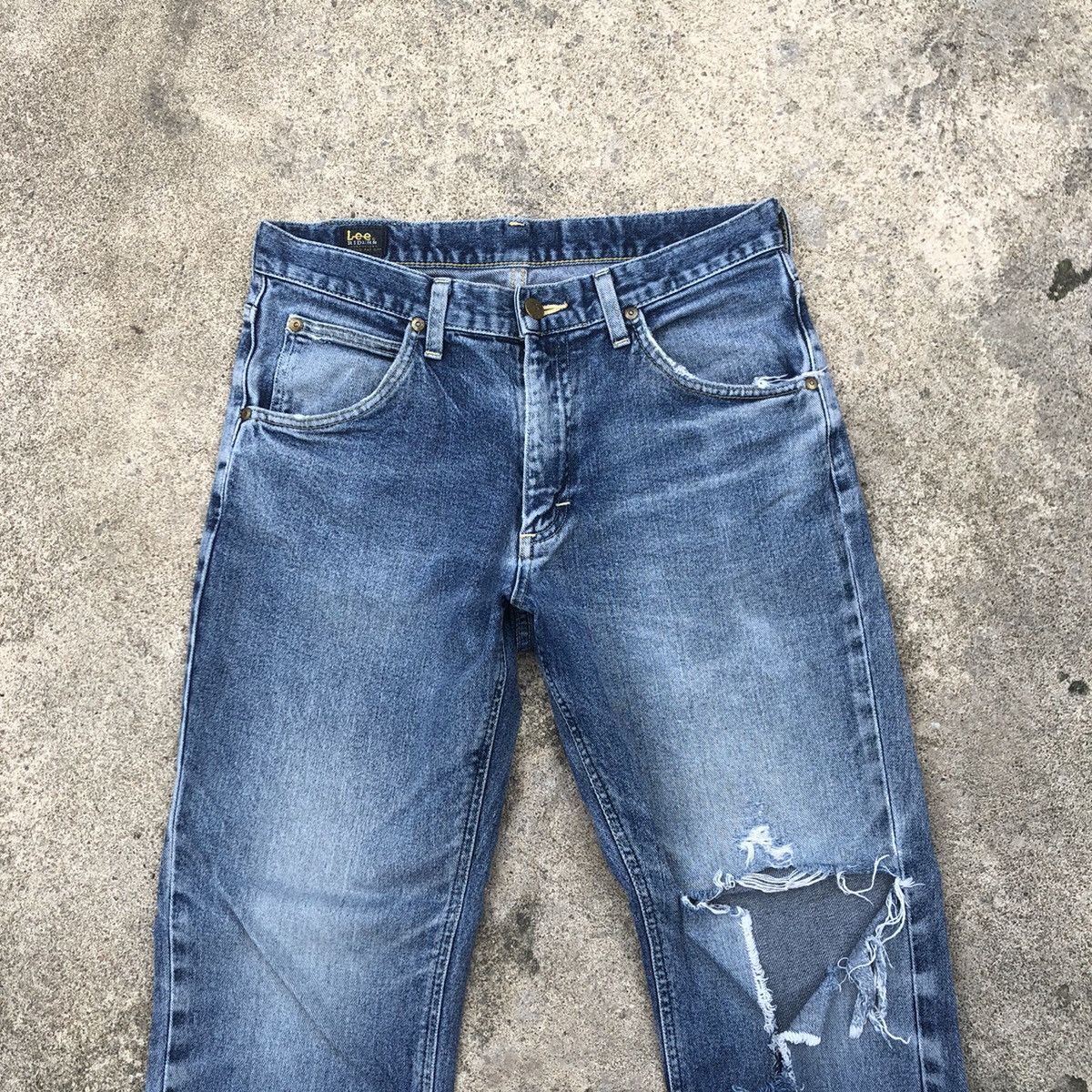 Lee × Vintage 🔥Rare🔥Vintage Lee Riders Stoned Wash Rips Distress Jeans Size US 31 - 2 Thumbnail