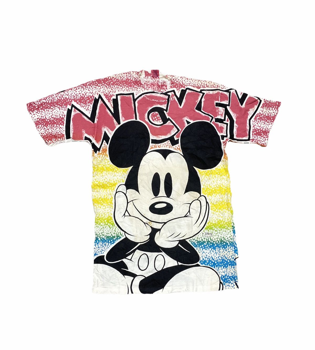 Velva Sheen Vintage 80’s Mickey Mouse Full OverPrint Shirt Rare Design Size US M / EU 48-50 / 2 - 1 Thumbnail
