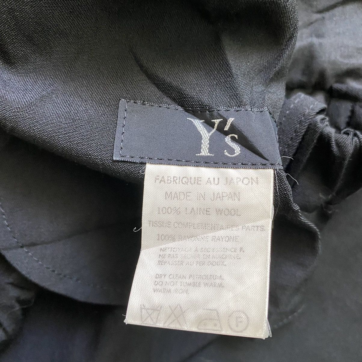 Yohji Yamamoto Y’s Black Wool With Rayon Hem Replax Fit Size US 32 / EU 48 - 3 Thumbnail