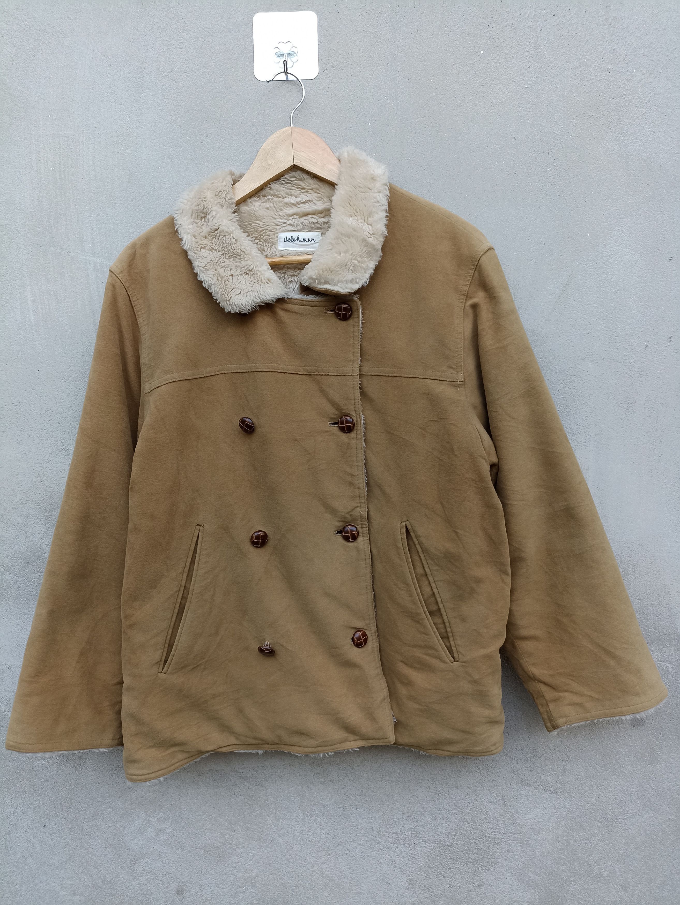 image of Vintage Deephinium Lining Fleece Jacket in Camel, Men's (Size Small)