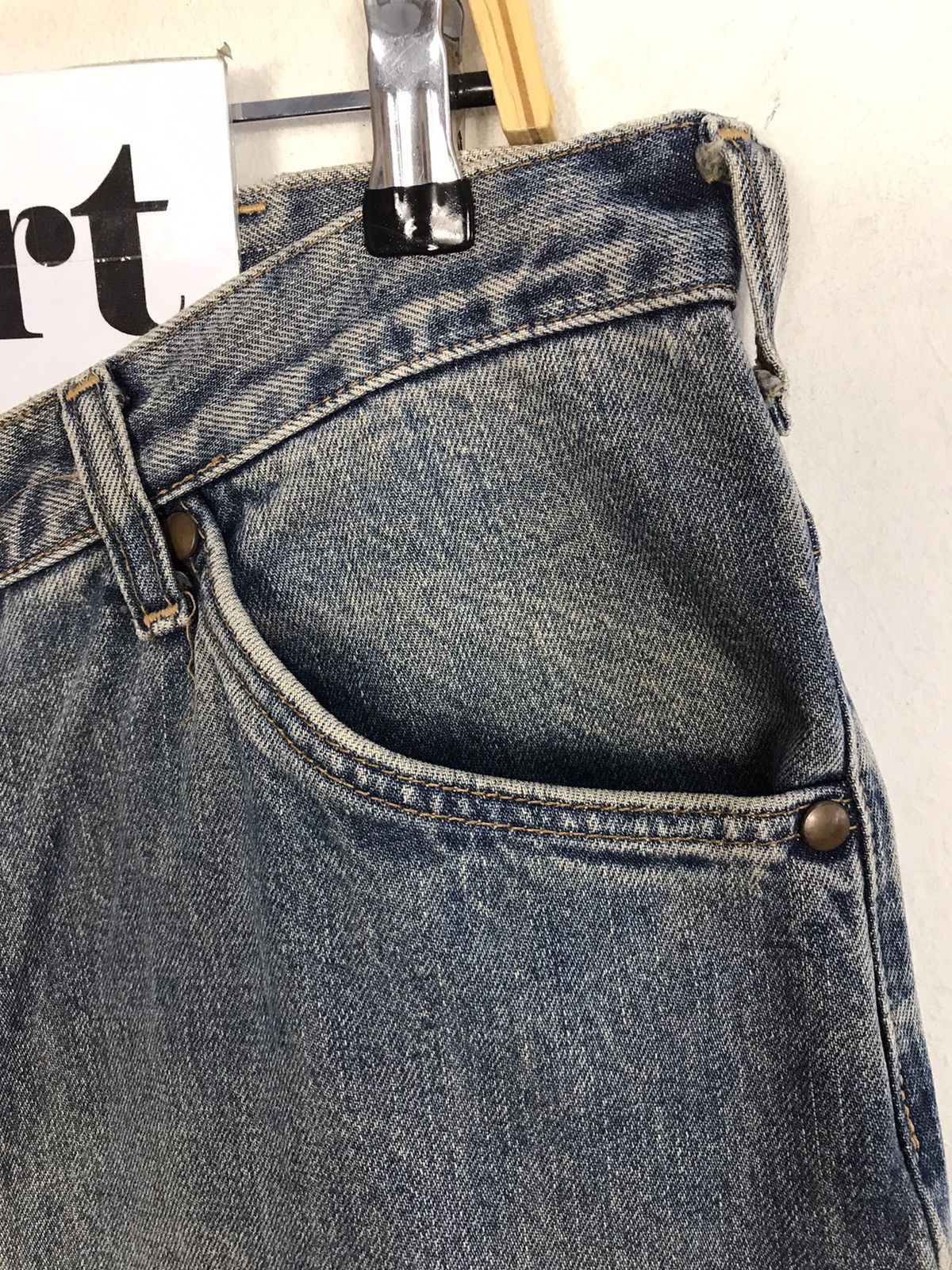 Vintage × Wrangler Vtg Wrangler Authentic Western Wear Selvedge Faded Colour Size US 33 - 6 Thumbnail