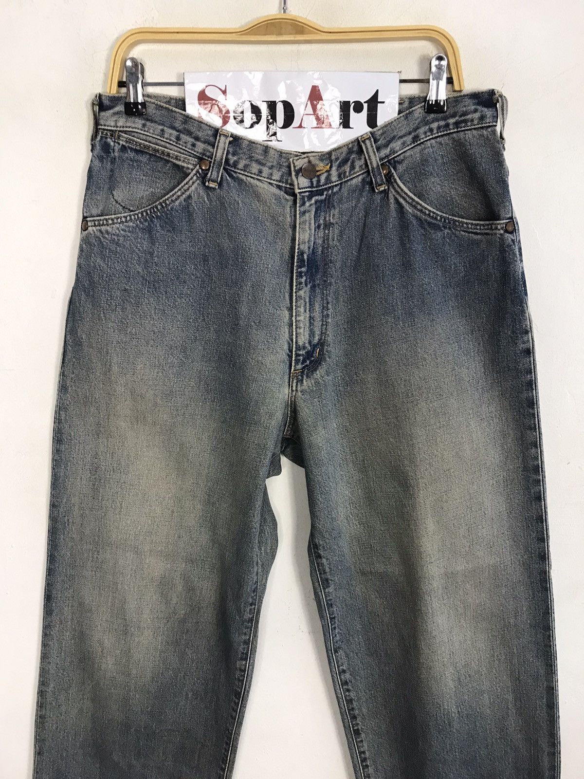 Vintage × Wrangler Vtg Wrangler Authentic Western Wear Selvedge Faded Colour Size US 33 - 3 Thumbnail