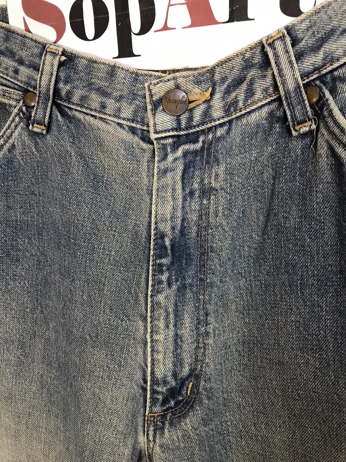 Vintage × Wrangler Vtg Wrangler Authentic Western Wear Selvedge Faded Colour Size US 33 - 7 Thumbnail