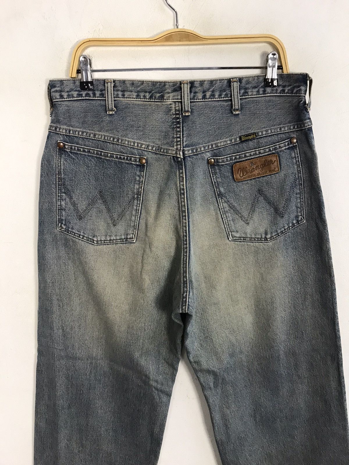 Vintage × Wrangler Vtg Wrangler Authentic Western Wear Selvedge Faded Colour Size US 33 - 11 Thumbnail