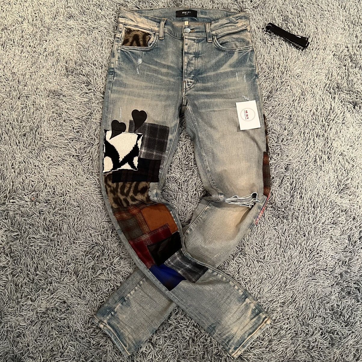 Amiri Amiri bandana jeans denim stars logo MX1 tapered stack Size US 30 / EU 46 - 1 Thumbnail