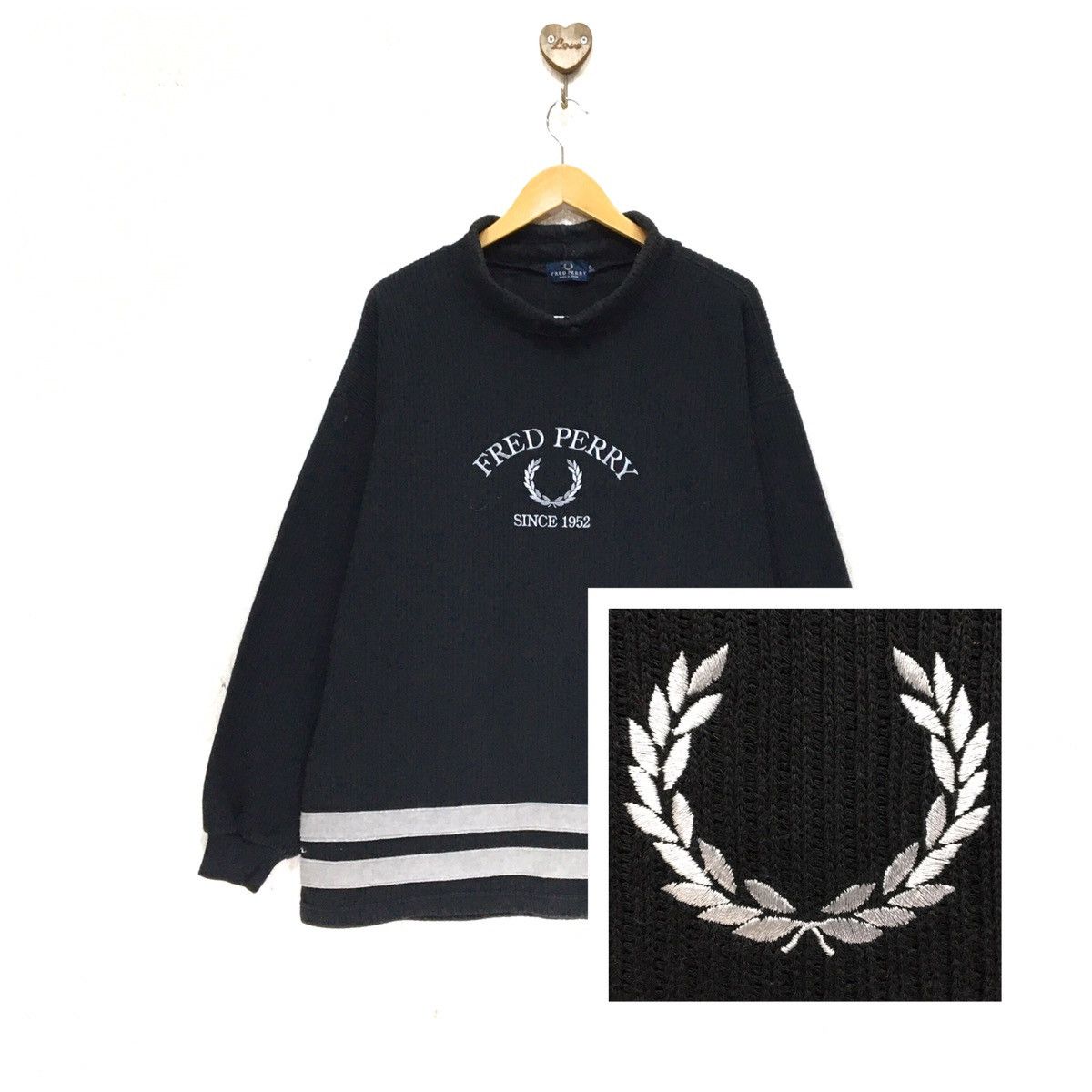 Fred Perry Vintage 90s Fred Perry Sweiatshirt Big Logo Size US L / EU 52-54 / 3 - 2 Thumbnail