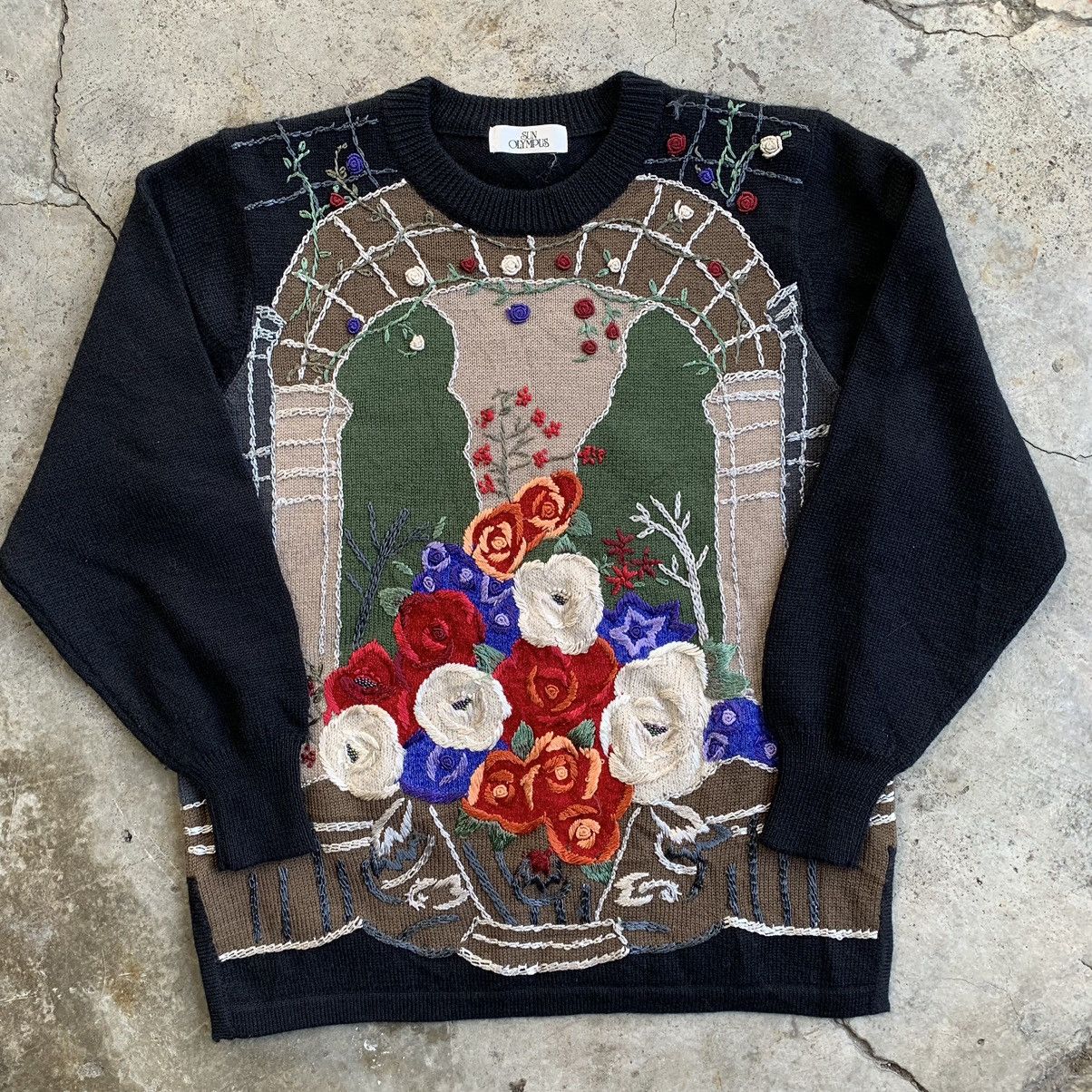 Japanese Brand Sun Olympus vintage art flower sweatshirt Size L / US 10 / IT 46 - 7 Thumbnail