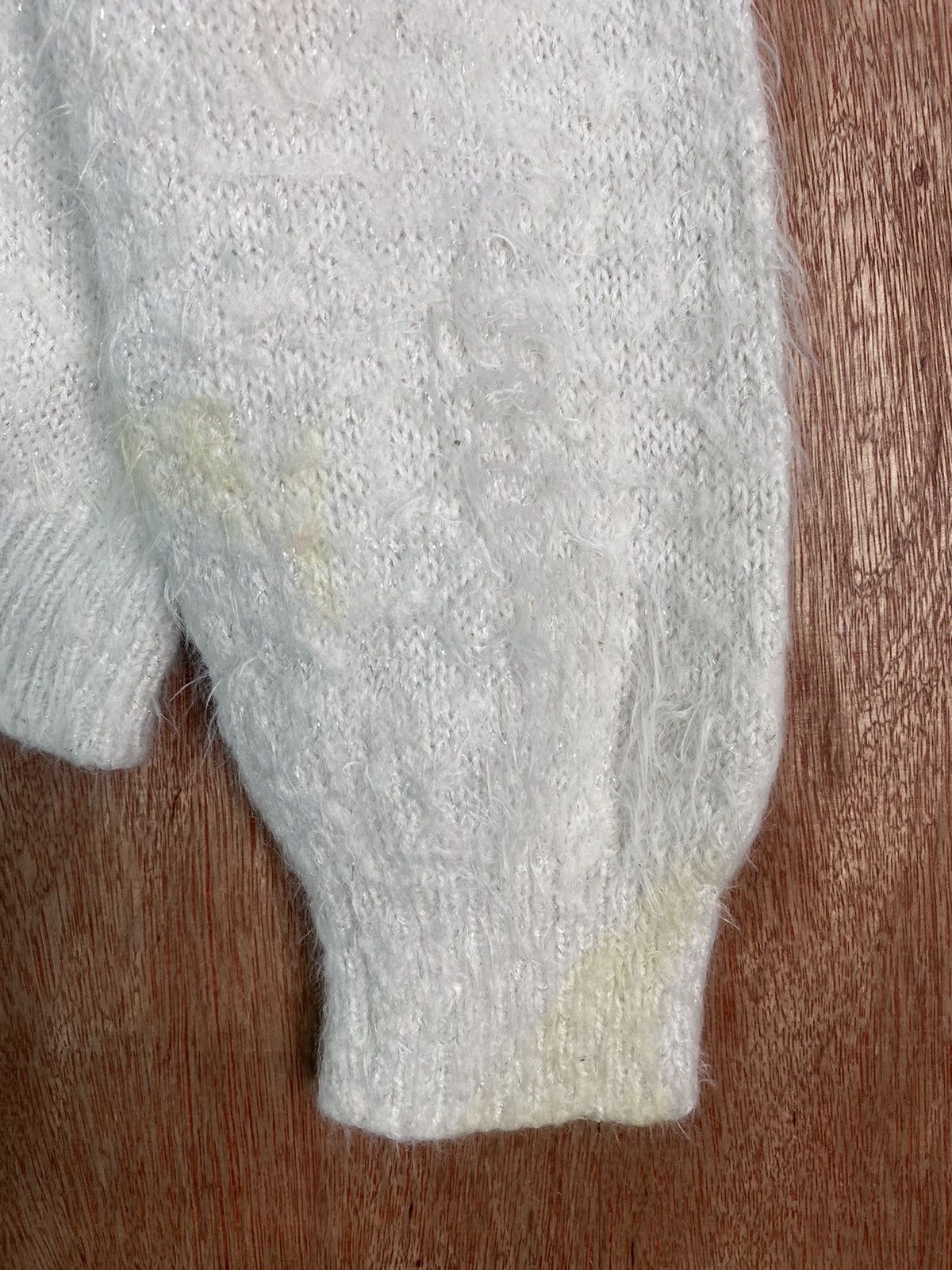 Homespun Knitwear × Japanese Brand DL Romeo White Shag Shaggy Fur Mohair Knitwear #B612 Size L / US 10 / IT 46 - 8 Thumbnail