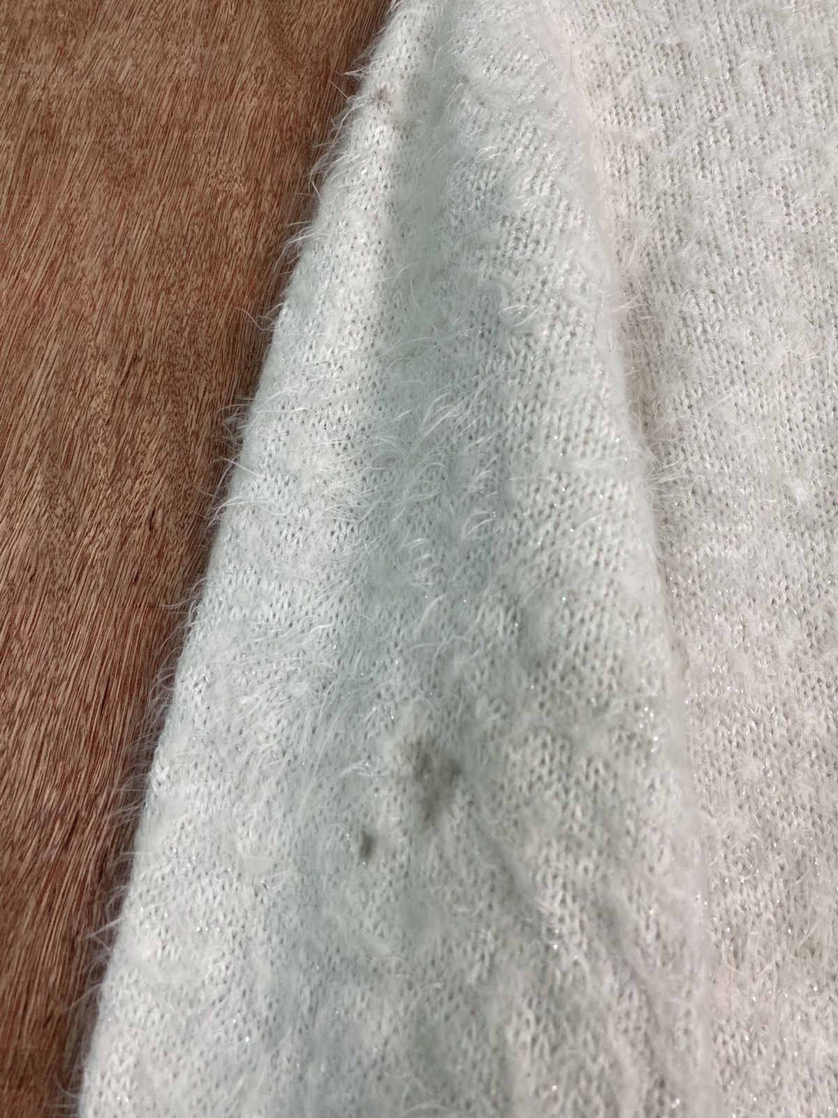 Homespun Knitwear × Japanese Brand DL Romeo White Shag Shaggy Fur Mohair Knitwear #B612 Size L / US 10 / IT 46 - 7 Thumbnail