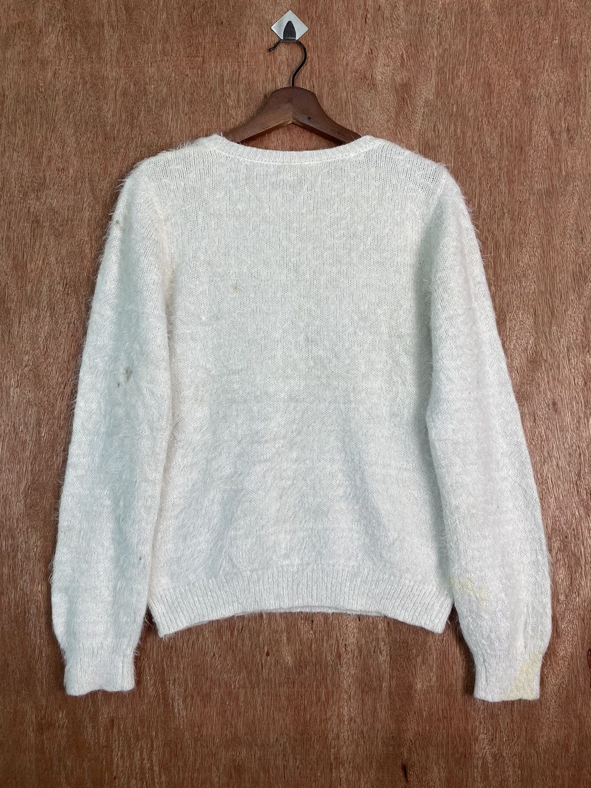 Homespun Knitwear × Japanese Brand DL Romeo White Shag Shaggy Fur Mohair Knitwear #B612 Size L / US 10 / IT 46 - 6 Thumbnail