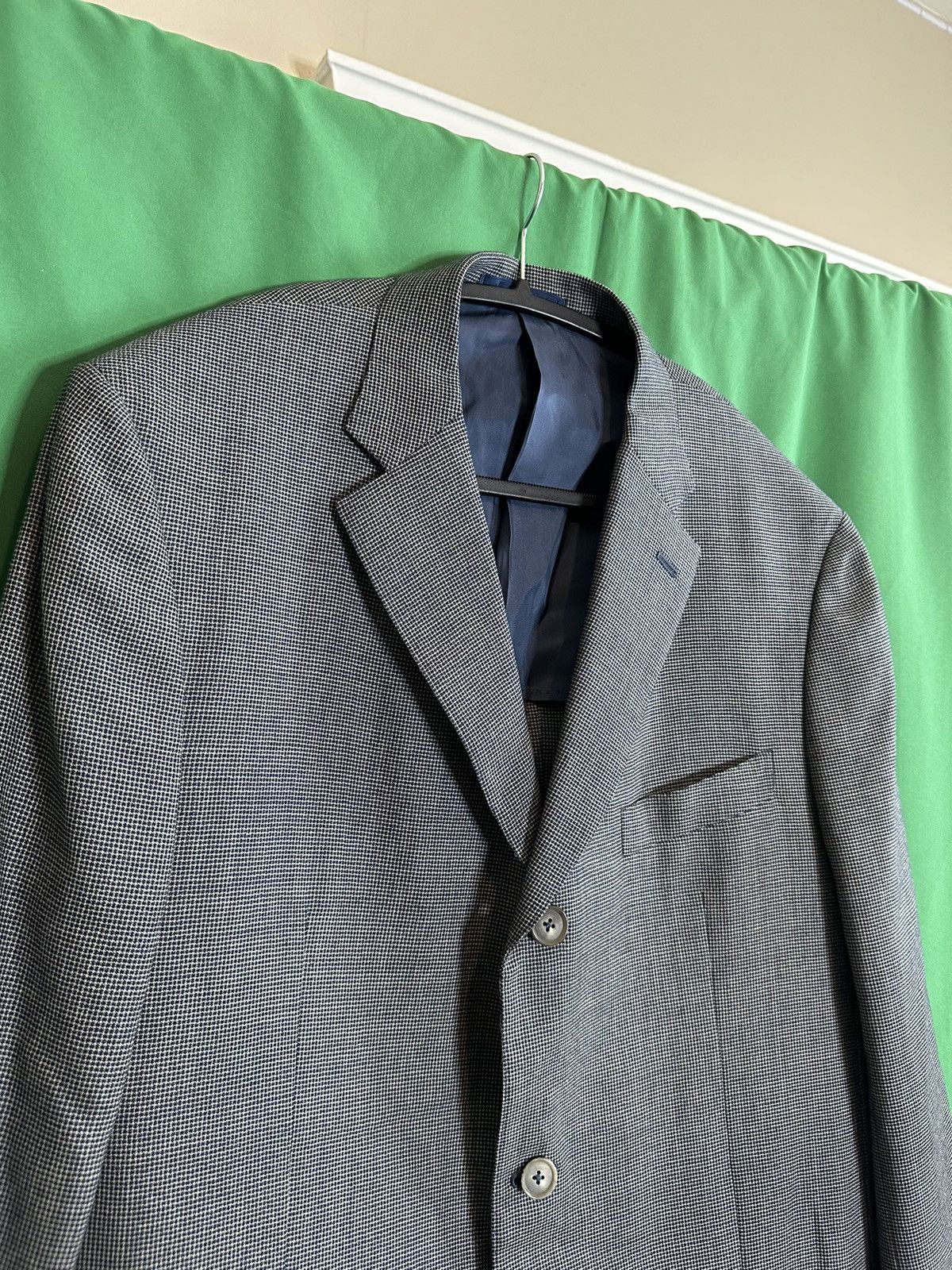 Isaia Super 140s wool micro check blazer Italy Size 44R - 2 Thumbnail