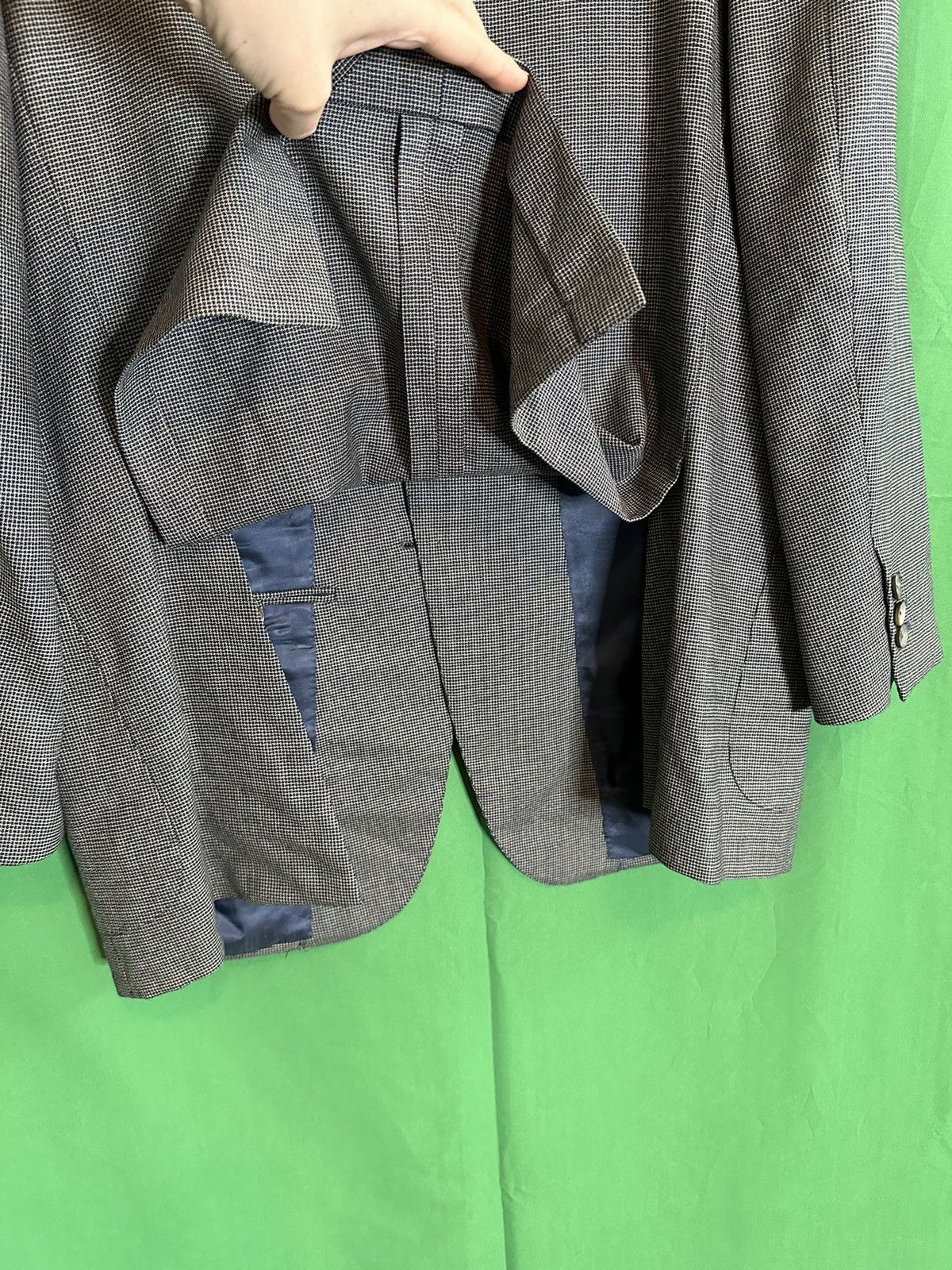 Isaia Super 140s wool micro check blazer Italy Size 44R - 6 Thumbnail