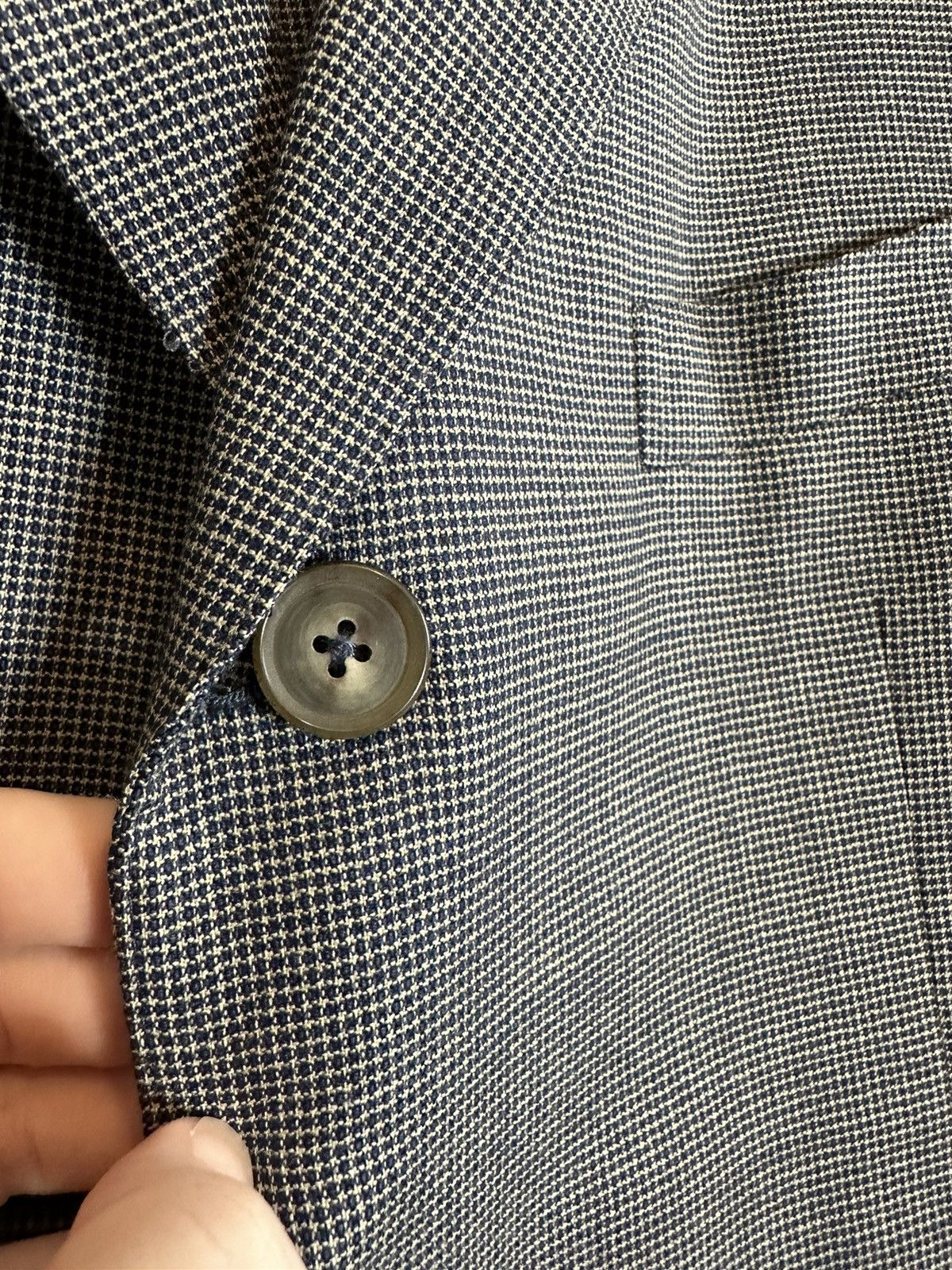 Isaia Super 140s wool micro check blazer Italy Size 44R - 4 Thumbnail