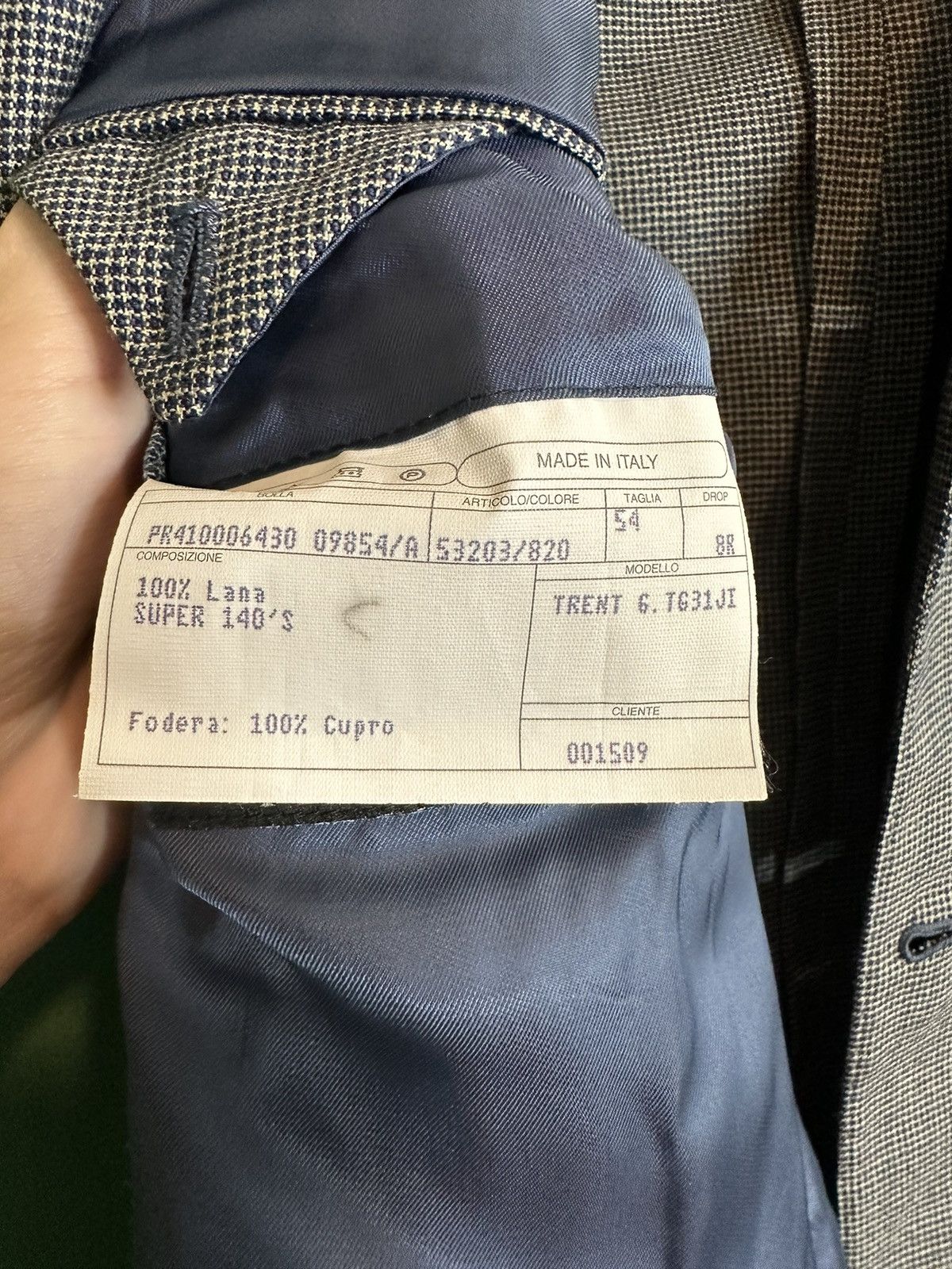 Isaia Super 140s wool micro check blazer Italy Size 44R - 9 Thumbnail