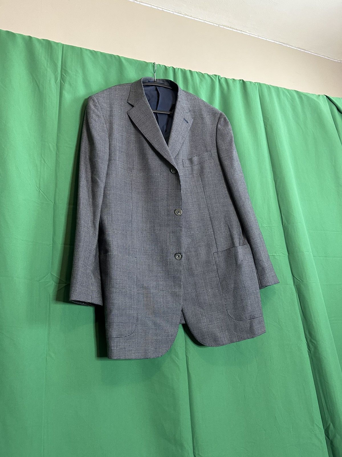 Isaia Super 140s wool micro check blazer Italy Size 44R - 10 Thumbnail