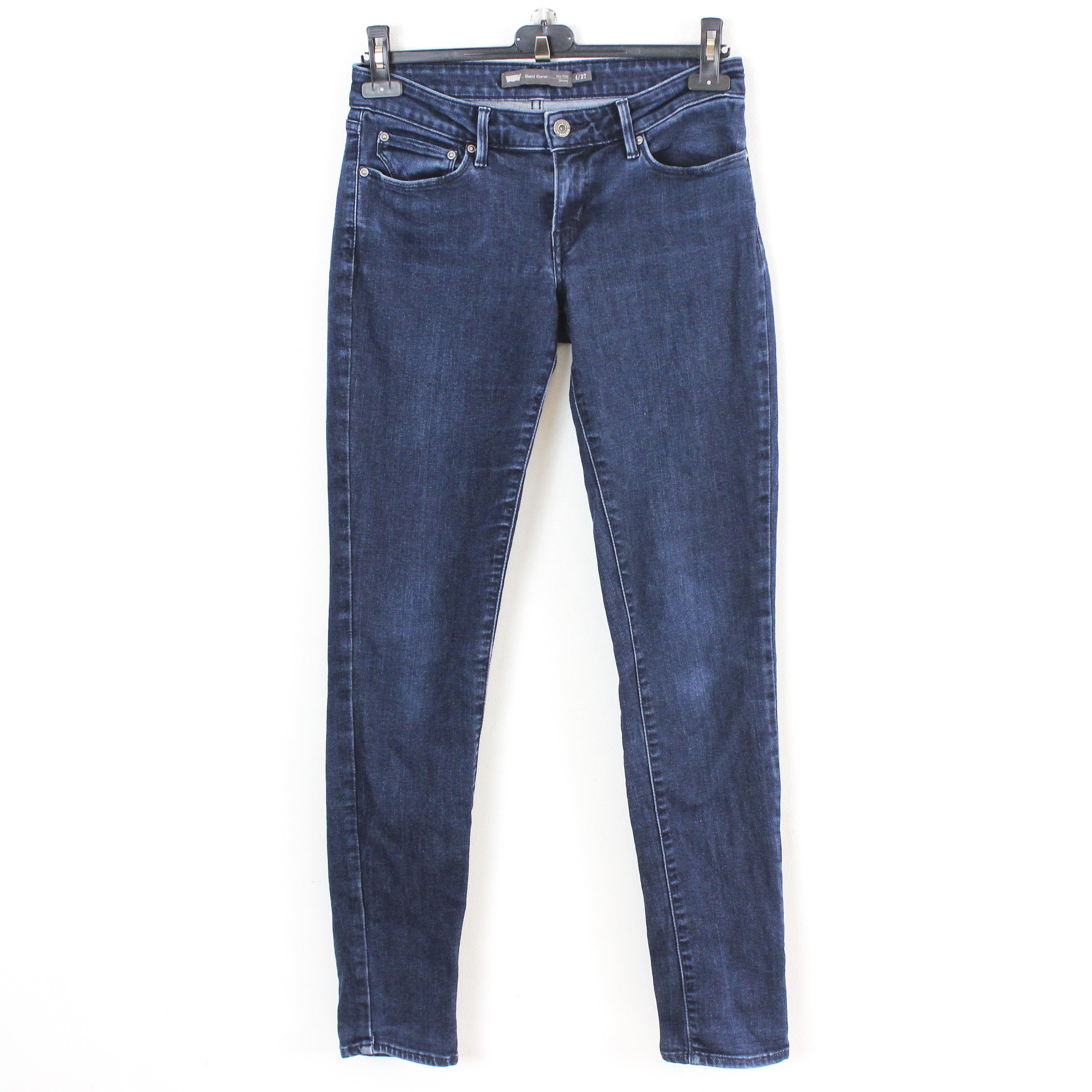Levi's Demi Curve Skinny Jeans Women W27L34 Trousers Pants Mid Rise Size 27" / US 4 / IT 40 - 1 Thumbnail