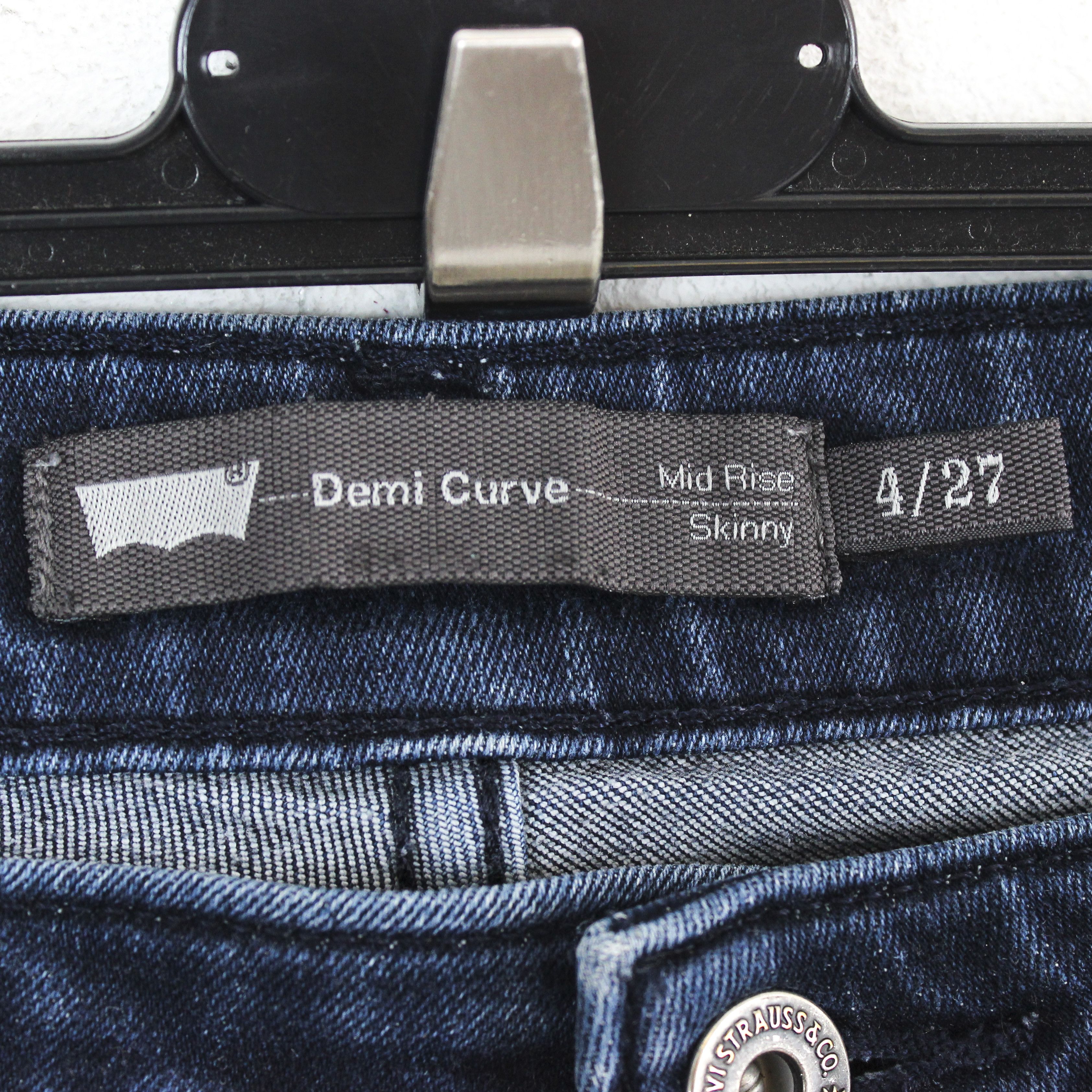 Levi's Demi Curve Skinny Jeans Women W27L34 Trousers Pants Mid Rise Size 27" / US 4 / IT 40 - 3 Thumbnail