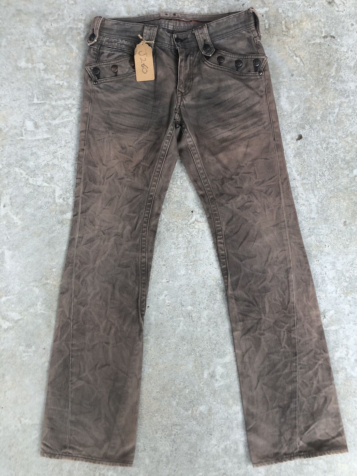 Nicole Club Nicole Club Flared Jeans Snake Skin Leather Distressed Size US 30 / EU 46 - 1 Thumbnail