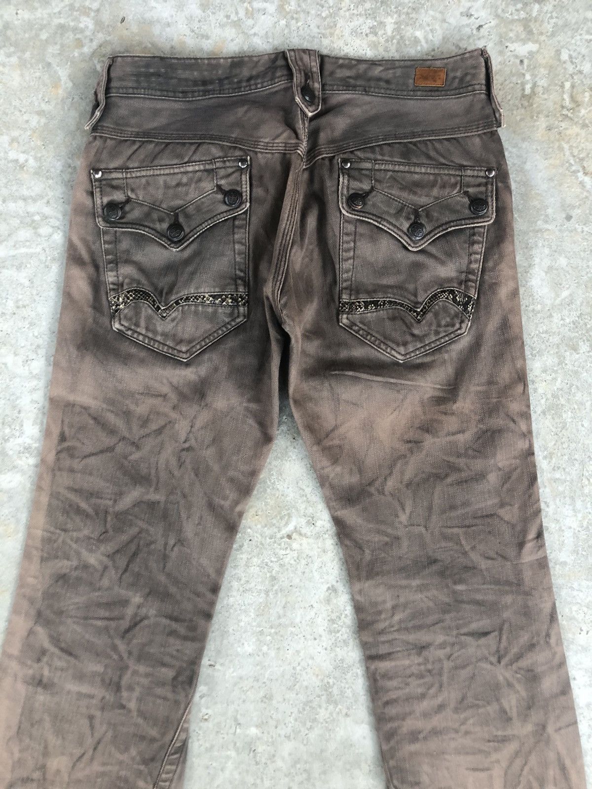 Nicole Club Nicole Club Flared Jeans Snake Skin Leather Distressed Size US 30 / EU 46 - 8 Thumbnail