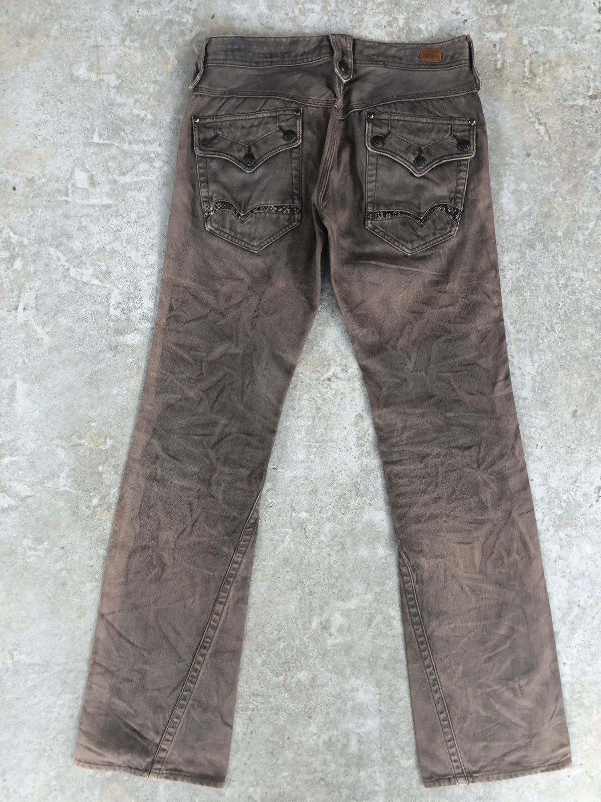 Nicole Club Nicole Club Flared Jeans Snake Skin Leather Distressed Size US 30 / EU 46 - 2 Thumbnail