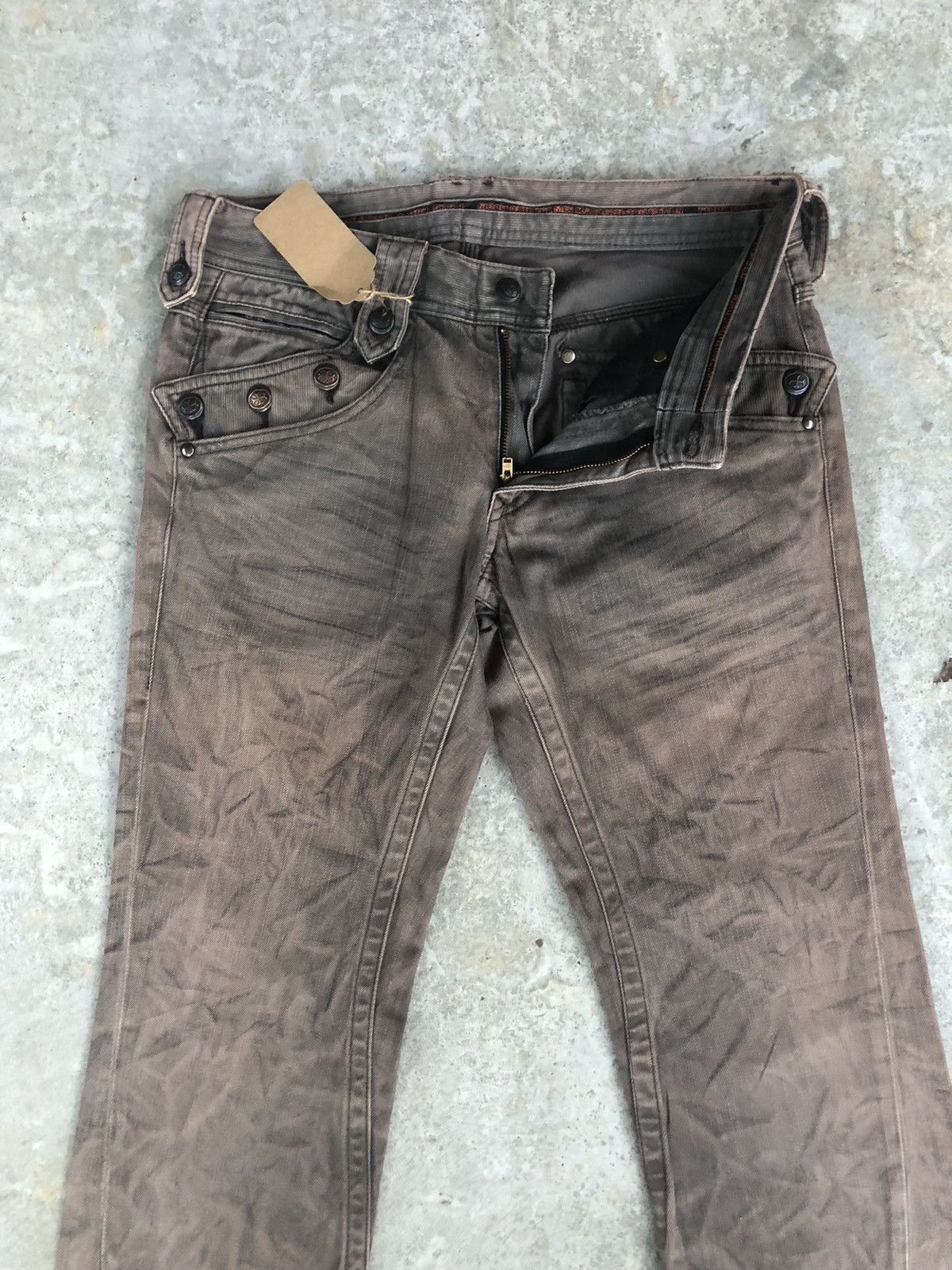 Nicole Club Nicole Club Flared Jeans Snake Skin Leather Distressed Size US 30 / EU 46 - 3 Thumbnail