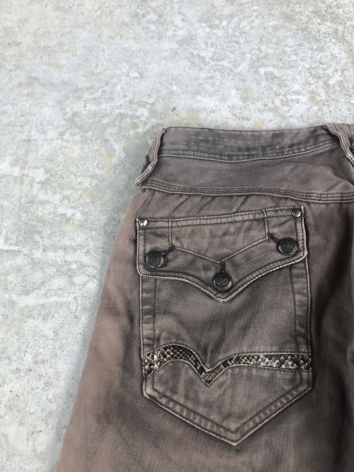 Nicole Club Nicole Club Flared Jeans Snake Skin Leather Distressed Size US 30 / EU 46 - 13 Thumbnail