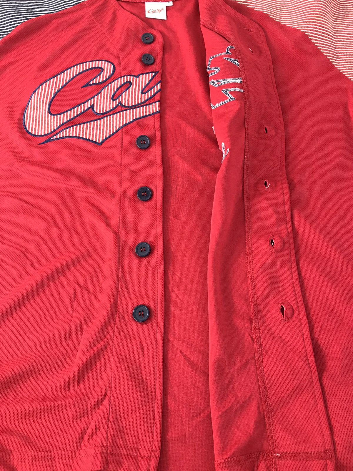 Japanese Brand × Vintage Carps 18 Fun Club Japanese Baseball League Button Up Tee Size US S / EU 44-46 / 1 - 4 Thumbnail