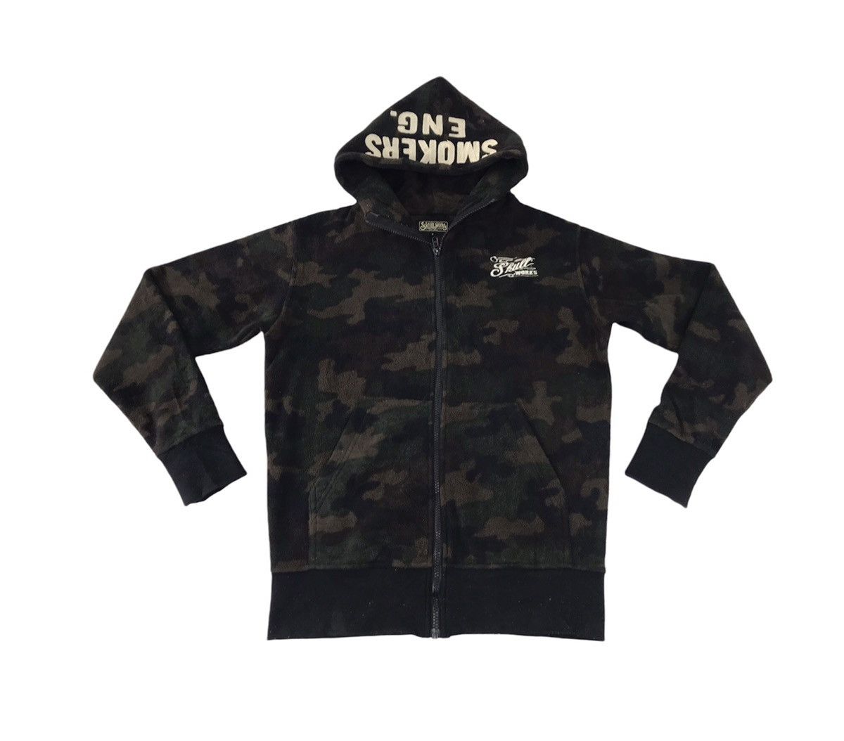 Japanese Brand Skull Works Camo Hoodies Designer K493j