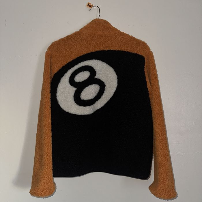 Stussy Stussy 8 Ball Sherpa Fleece Jacket Orange | Grailed